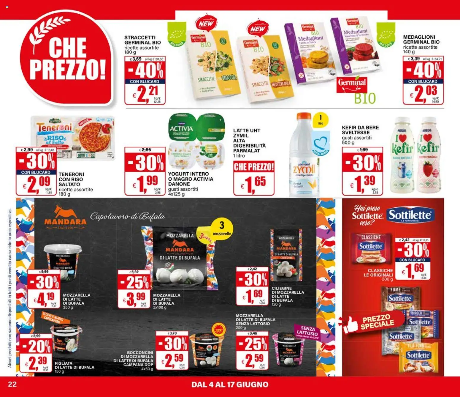 Volantino Il Gigante del 04.06.2026 | Pagina: 22 | Prodotti: Yogurt, Riso, Mozzarella, Latte