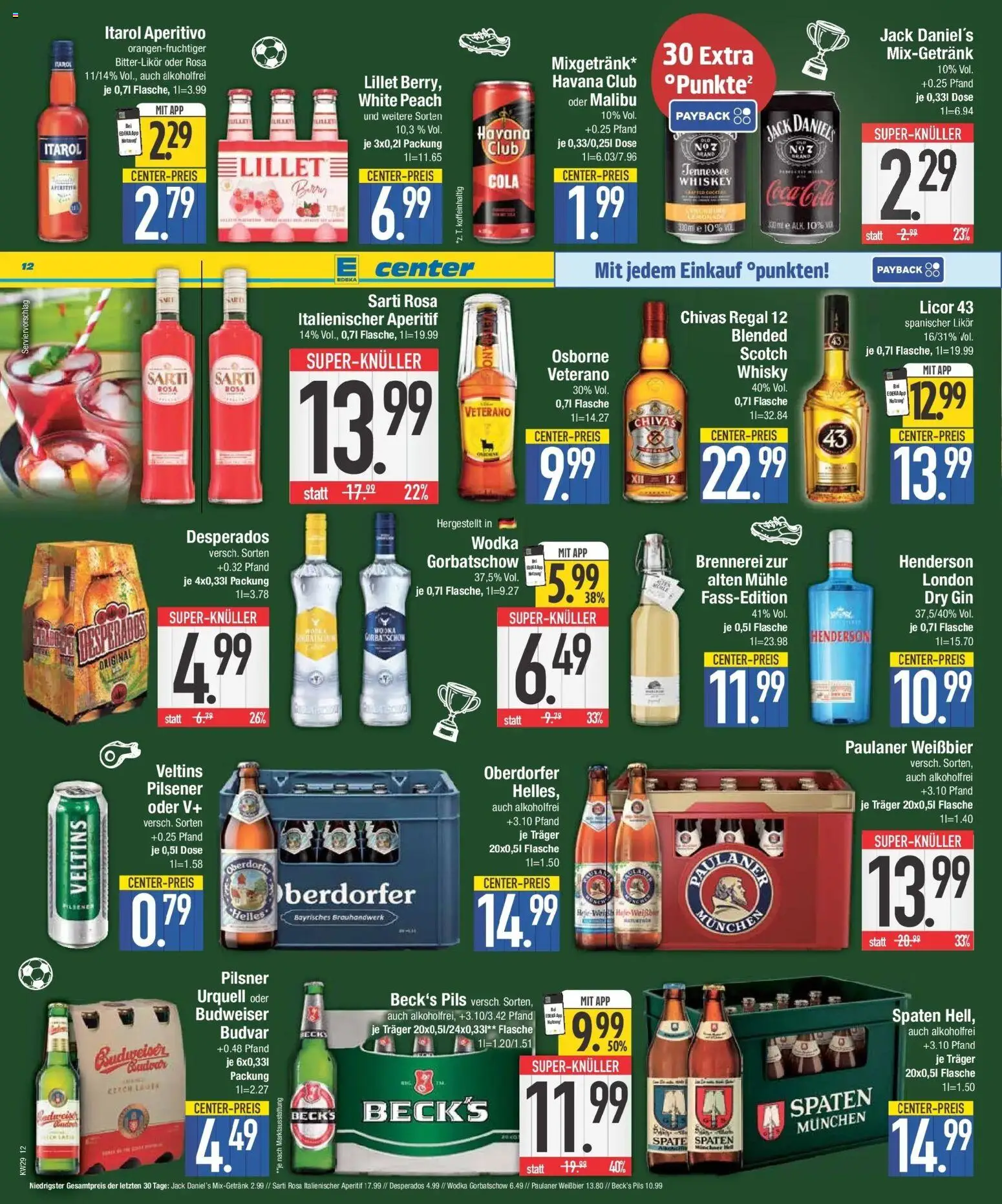 E center Prospekt Neuburg An Der Donau – gültig ab 13.07.2026 | Seite: 12 | Produkte: Likör, Pils, Budweiser, Whiskey
