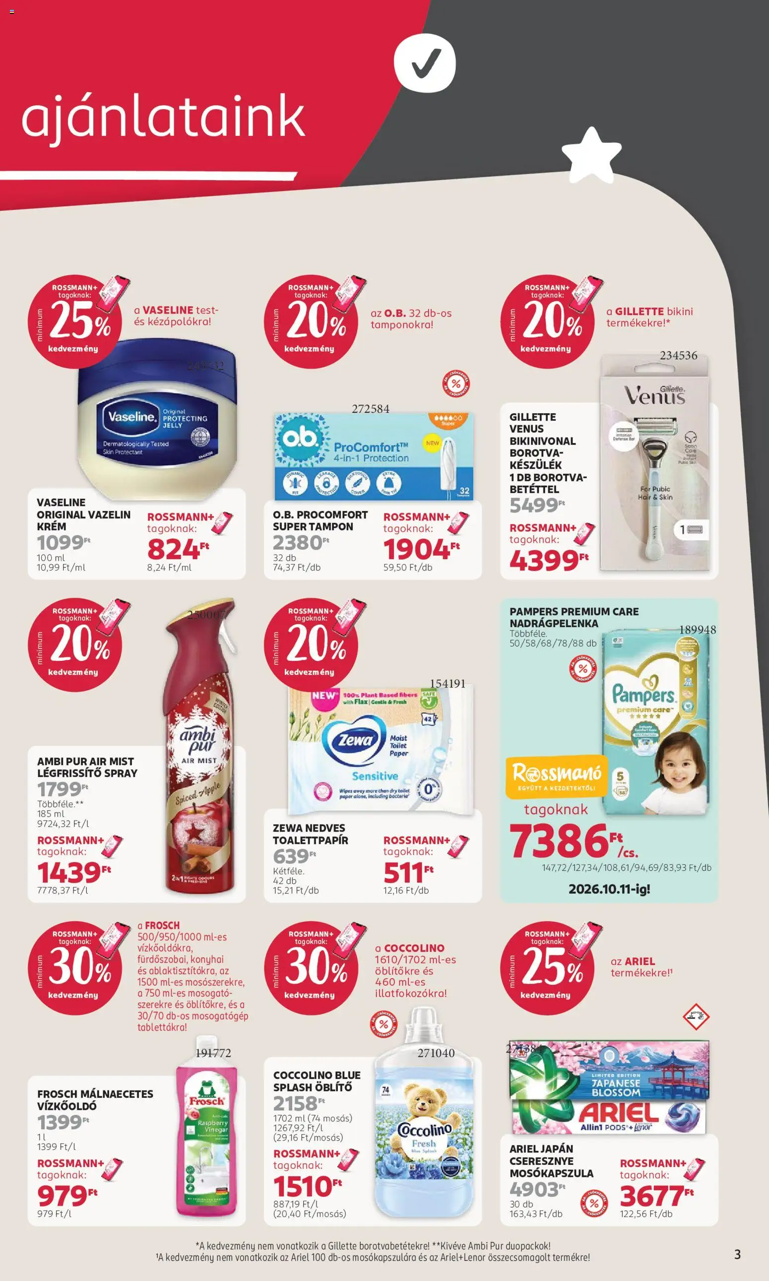 Rossmann akciós ujság - amely érvényes a következő dátumtól: 2026.09.21. | Oldal: 3 | Termékek: Légfrissítő spray, Krém, Gillette, Borotva