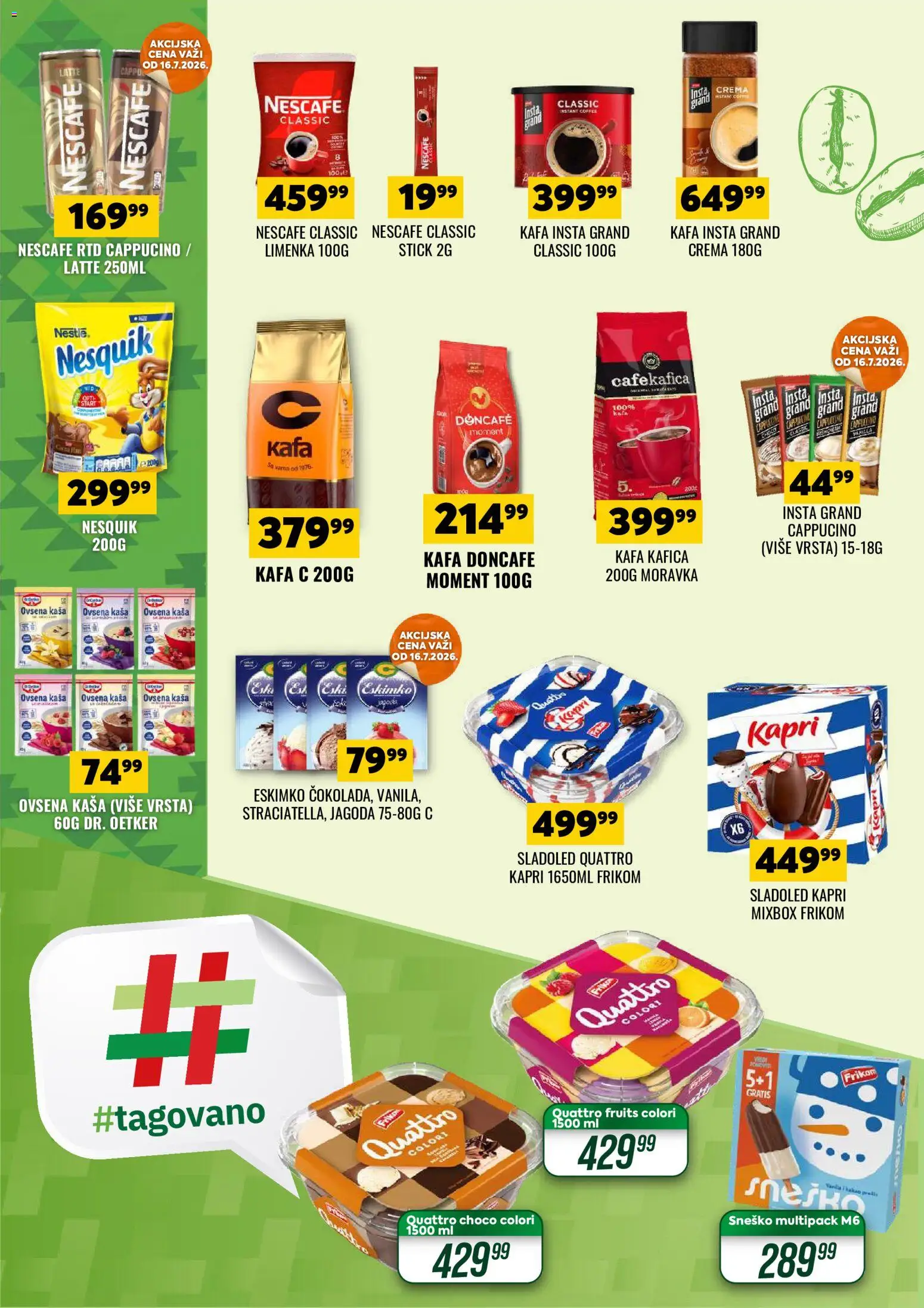 Tekijanka katalog - važi od 15.07.2026 | Strana: 4 | Proizvode: Ovsena kaša, Doncafe, Kafa, Nesquik