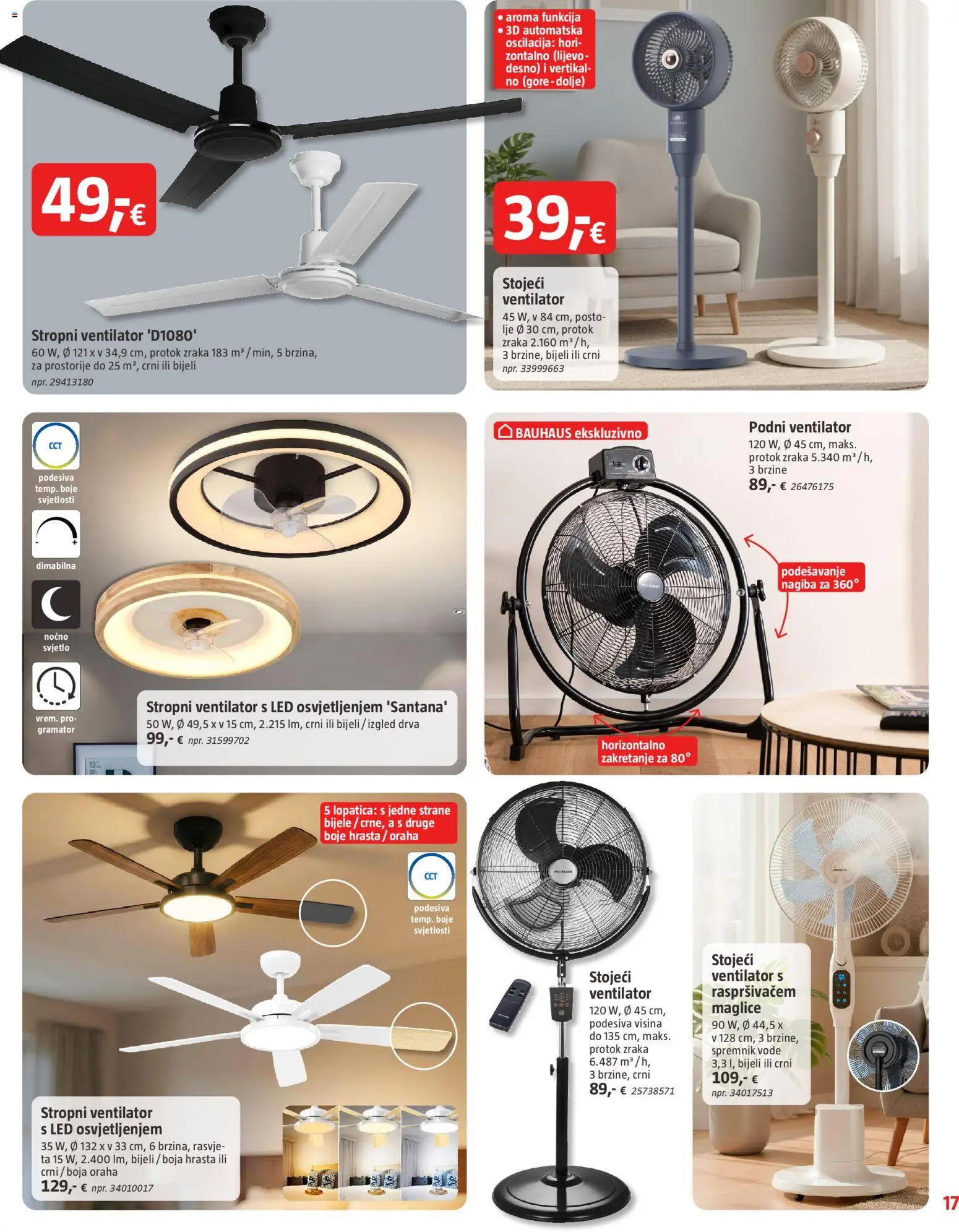 Bauhaus katalog | vrijedi od 17.06.2026 | Stranica: 17 | Proizvodi: Ventilator, Stropni ventilator, Lopatica