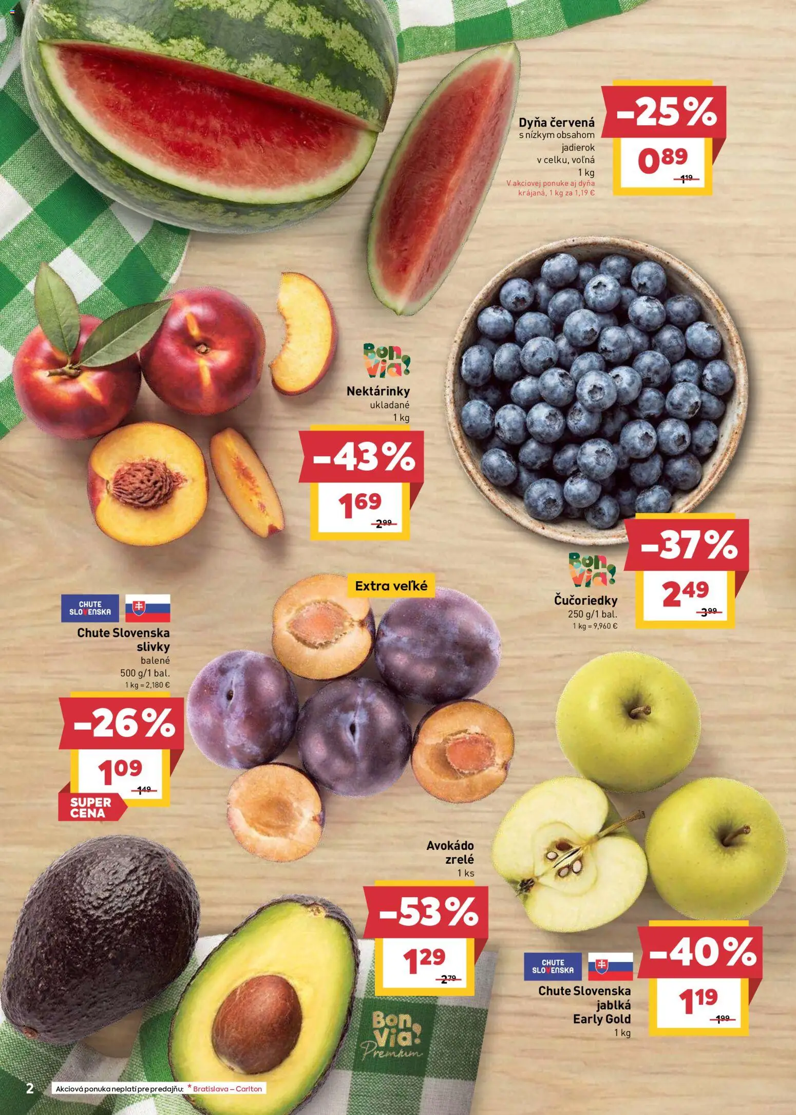 Nové Billa akcie – leták je platný od 26.08.2026 | Strana: 4 | Produkty: Jablká, Nektárinky, Čučoriedky, Slivky