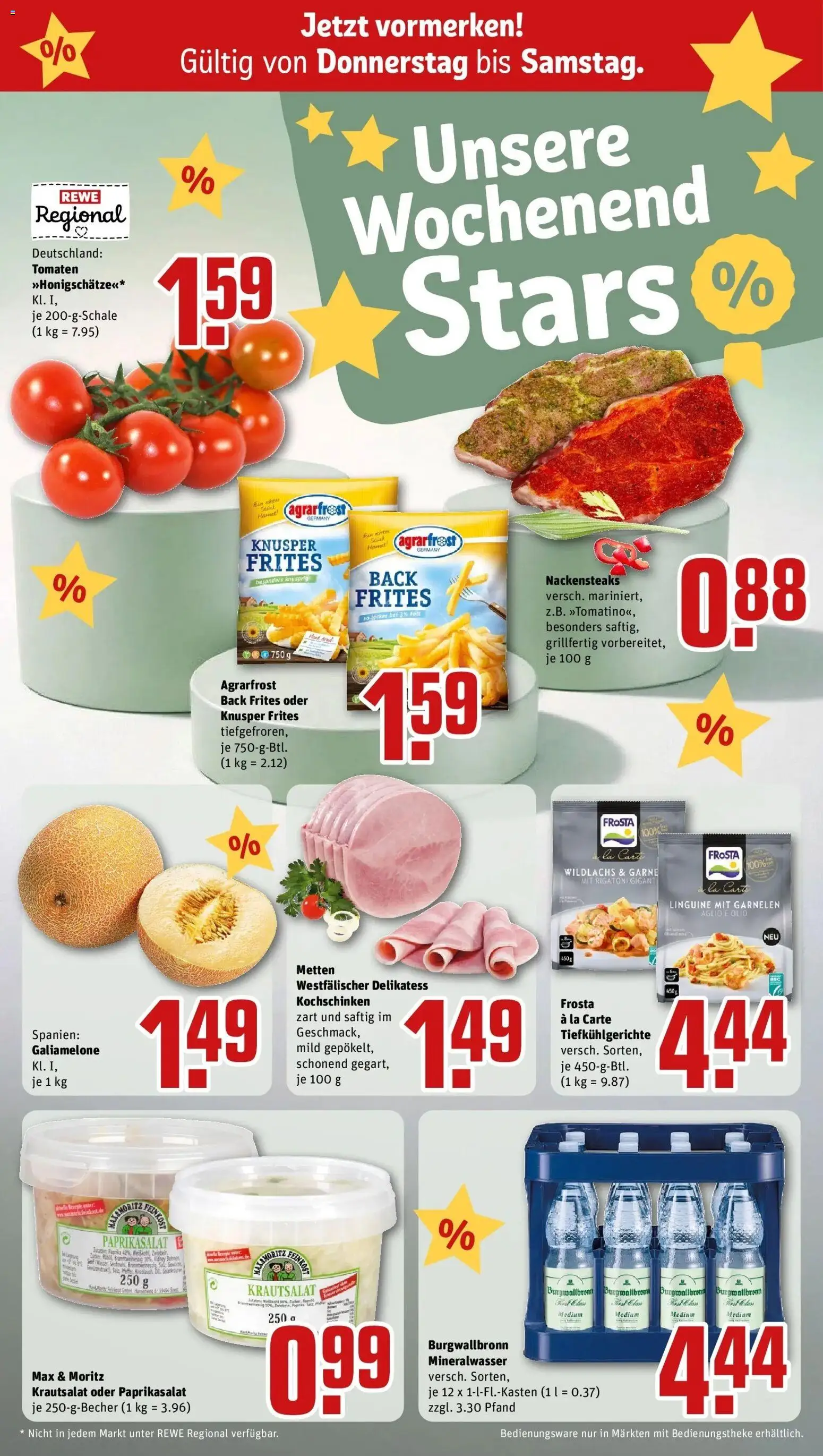 Rewe Prospekt Unna – gültig ab 05.07.2026 | Seite: 26 | Produkte: Tomaten, Mineralwasser, Frosta, Paprika
