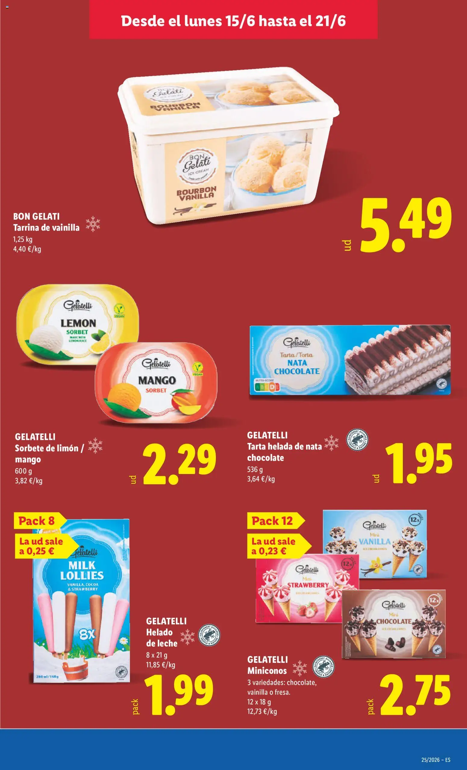 Lidl folleto │ válido desde el 15.06.2026 | Página: 23 | Productos: Leche, Chocolate, Helado, Ρούτερ