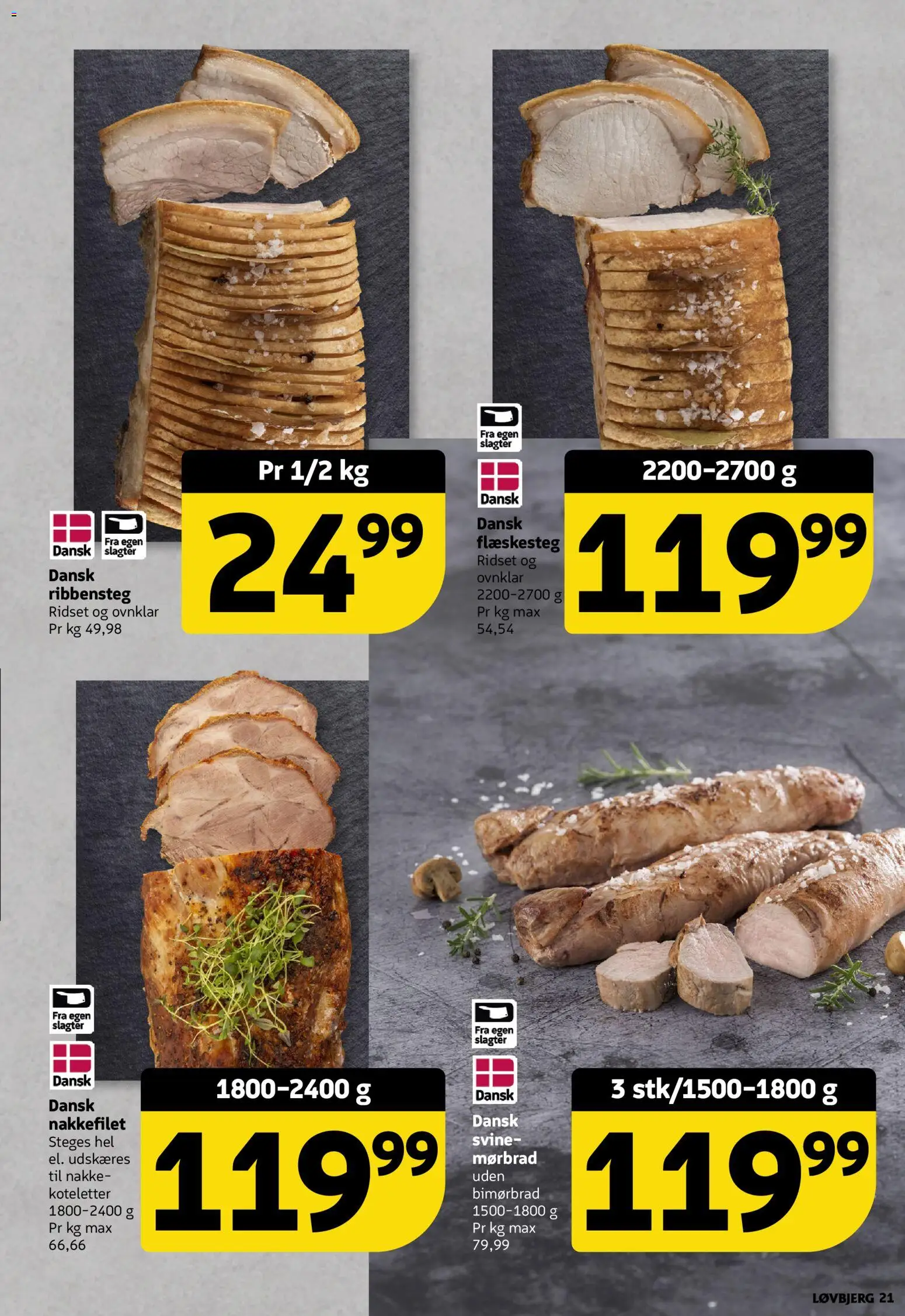 Løvbjerg tilbudsavis – gyldig fra 25/09/2026 | Side: 21 | Produkter: Koteletter, Flæskesteg, Nakkefilet