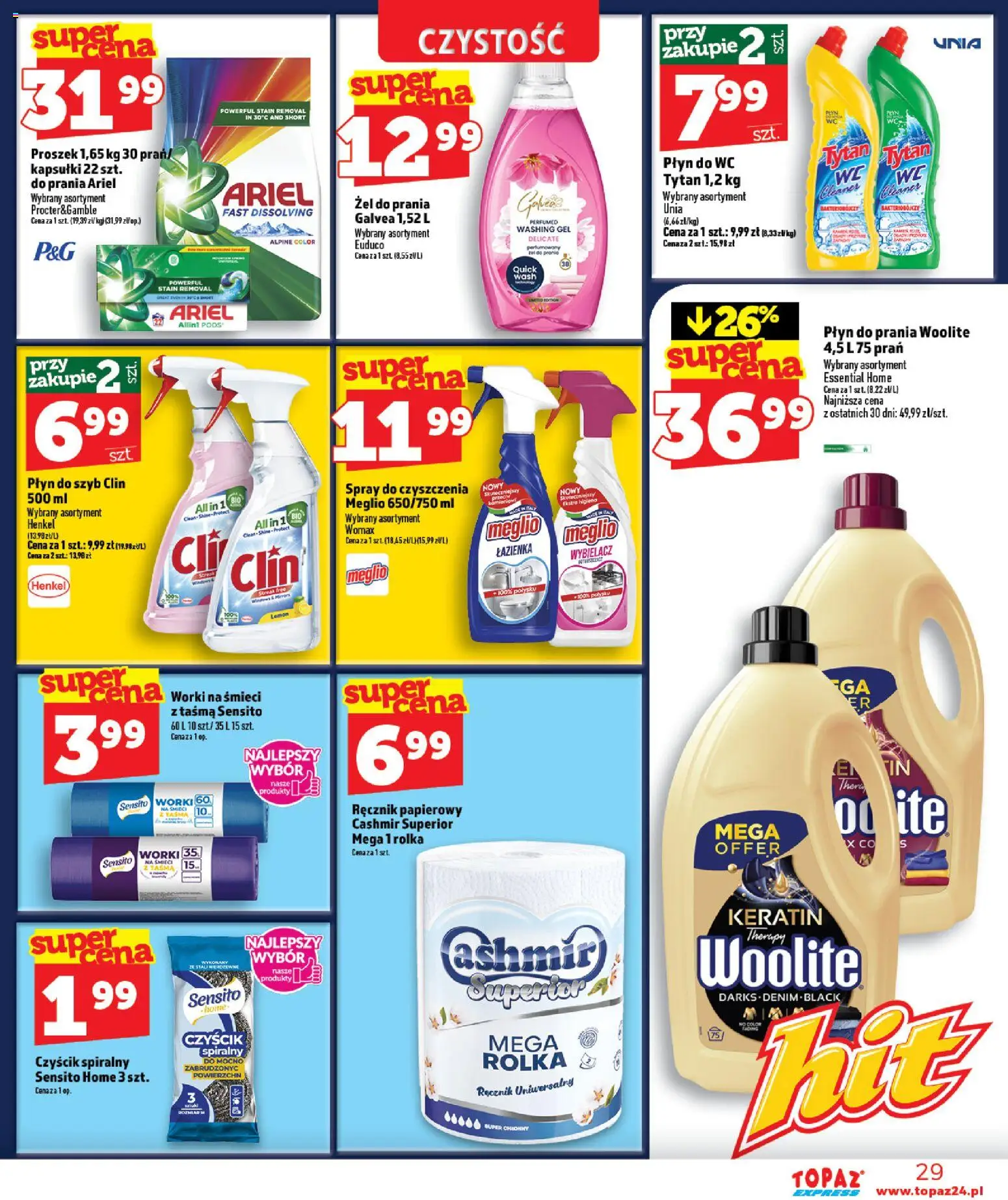 Topaz gazetka - Express od 22.10.2026 | Strona: 29 | Produkty: Kapsułki, Cleaner, Ariel, Żel do prania