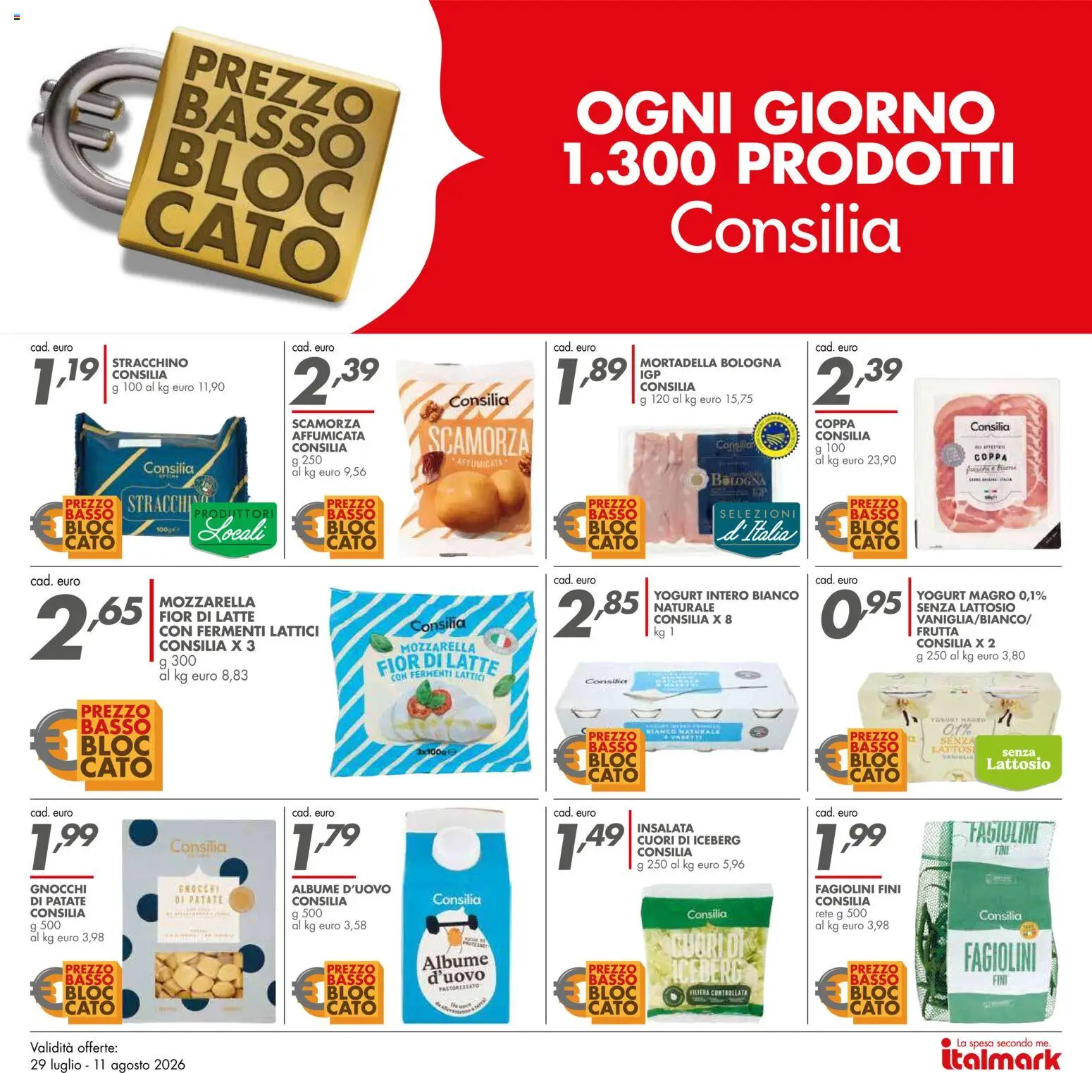 Volantino Italmark del 29/07/2026 | Pagina: 39 | Prodotti: Yogurt, Patate, Mozzarella, Gnocchi