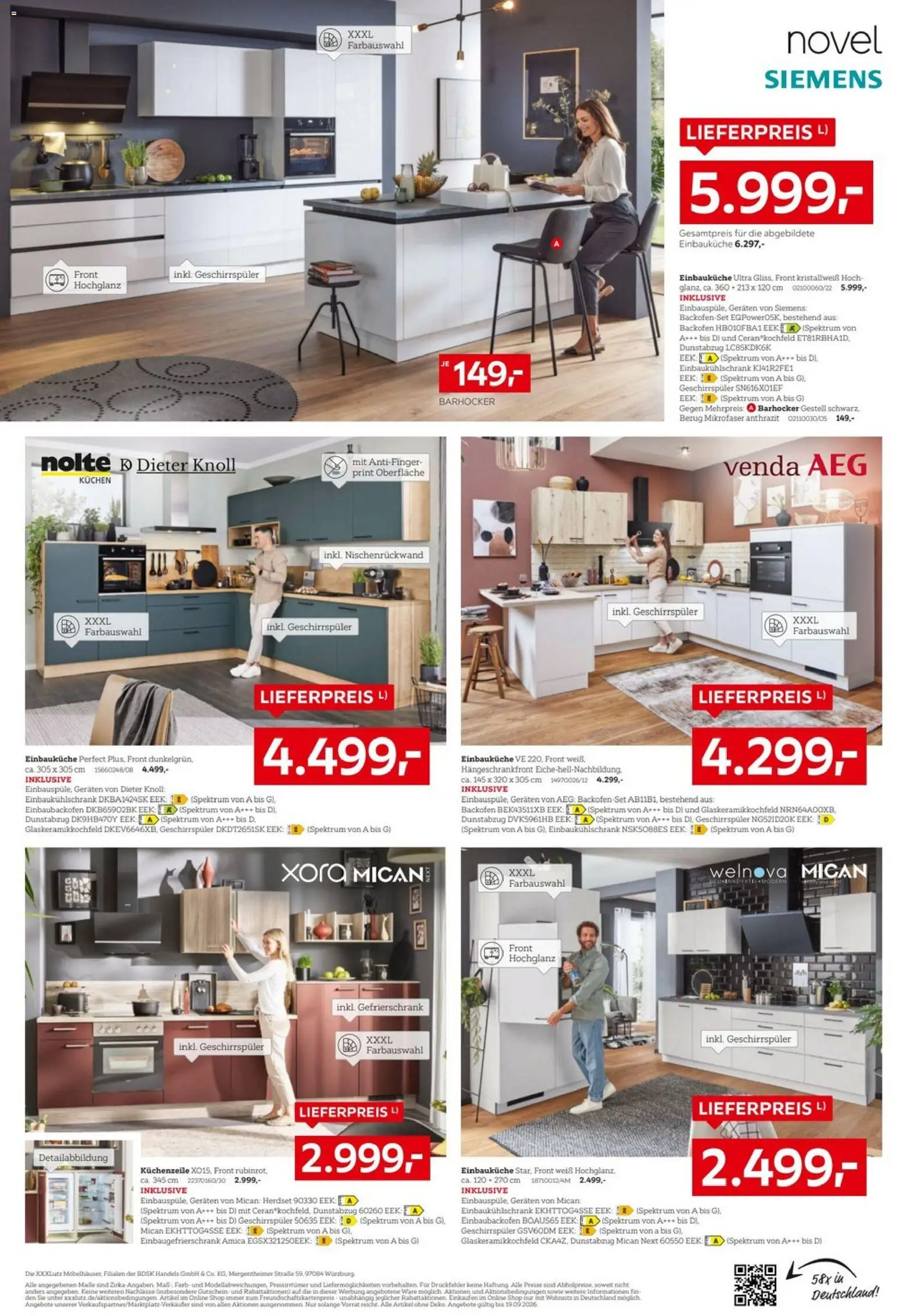 XXXLutz Küchentesterinnen und -tester gesucht – gültig ab 22.08.2026 | Seite: 2 | Produkte: Siemens, Geschirrspüler, Küchenzeile, Kuchen