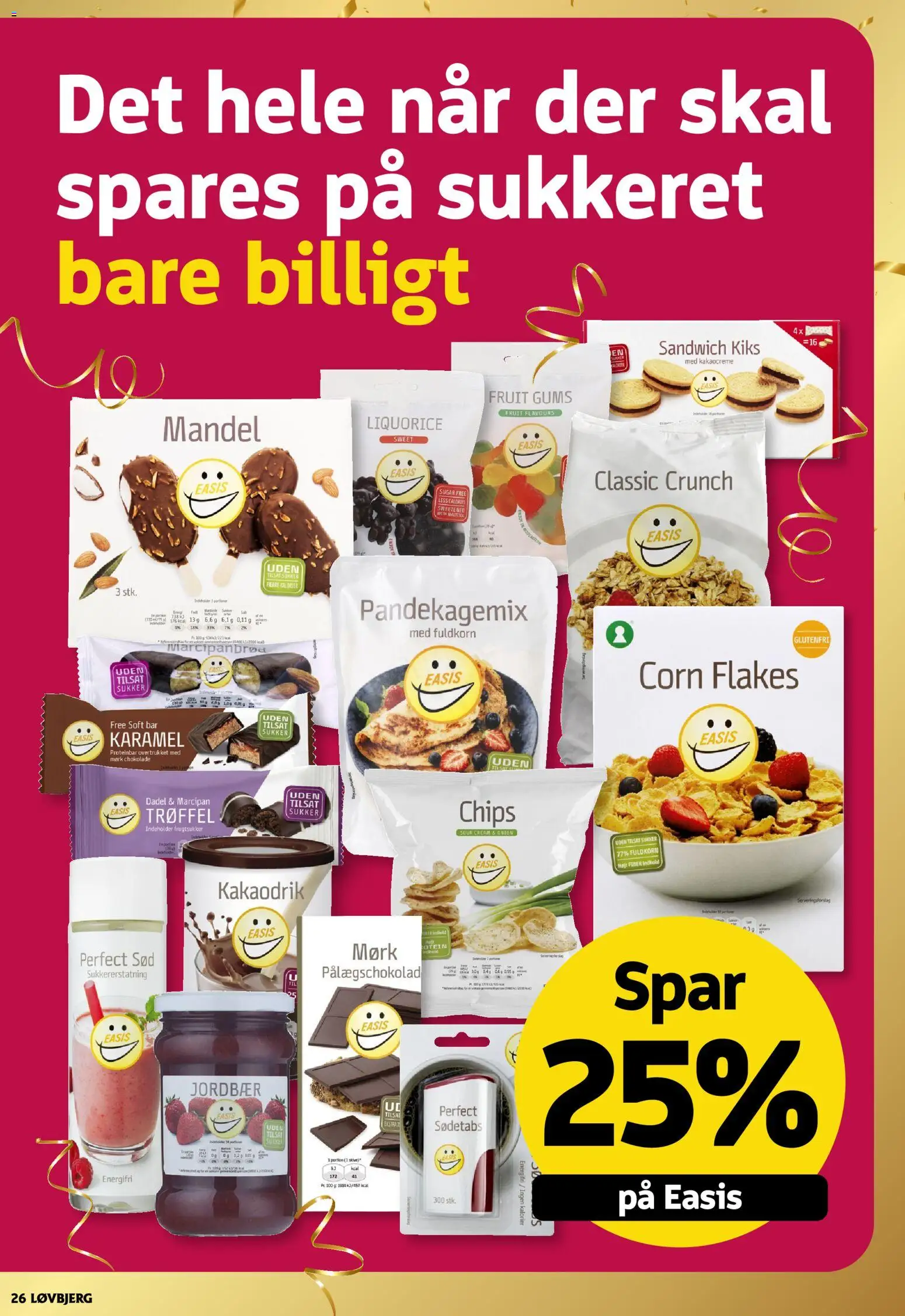 Løvbjerg tilbudsavis – gyldig fra 07/08/2026 | Side: 26 | Produkter: Chips, Marcipan, Marcipanbrød, Sukker