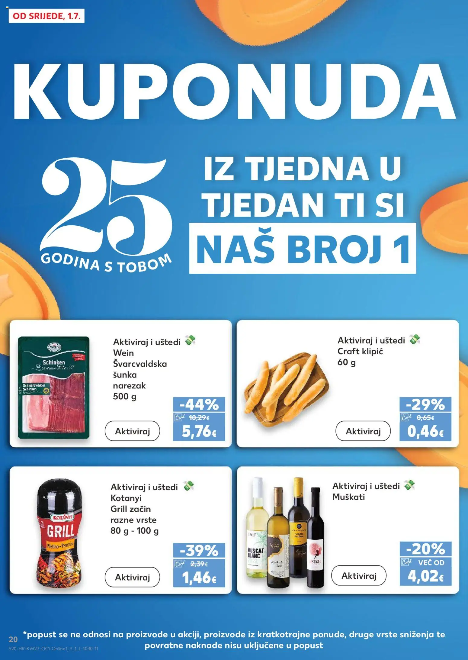 Kaufland katalog | vrijedi od 01.07.2026 | Stranica: 20 | Proizvodi: Šunka, Narezak