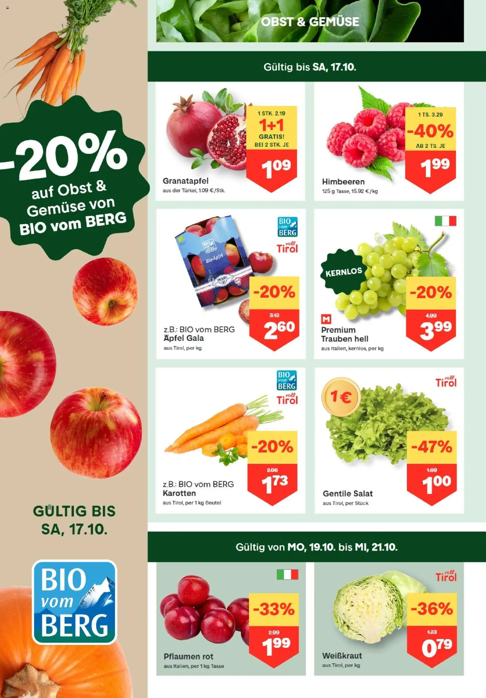 MPREIS Absam gültig ab 15.10.2026 | Seite: 2 | Produkte: Salat, Gemüse, Obst, Äpfel