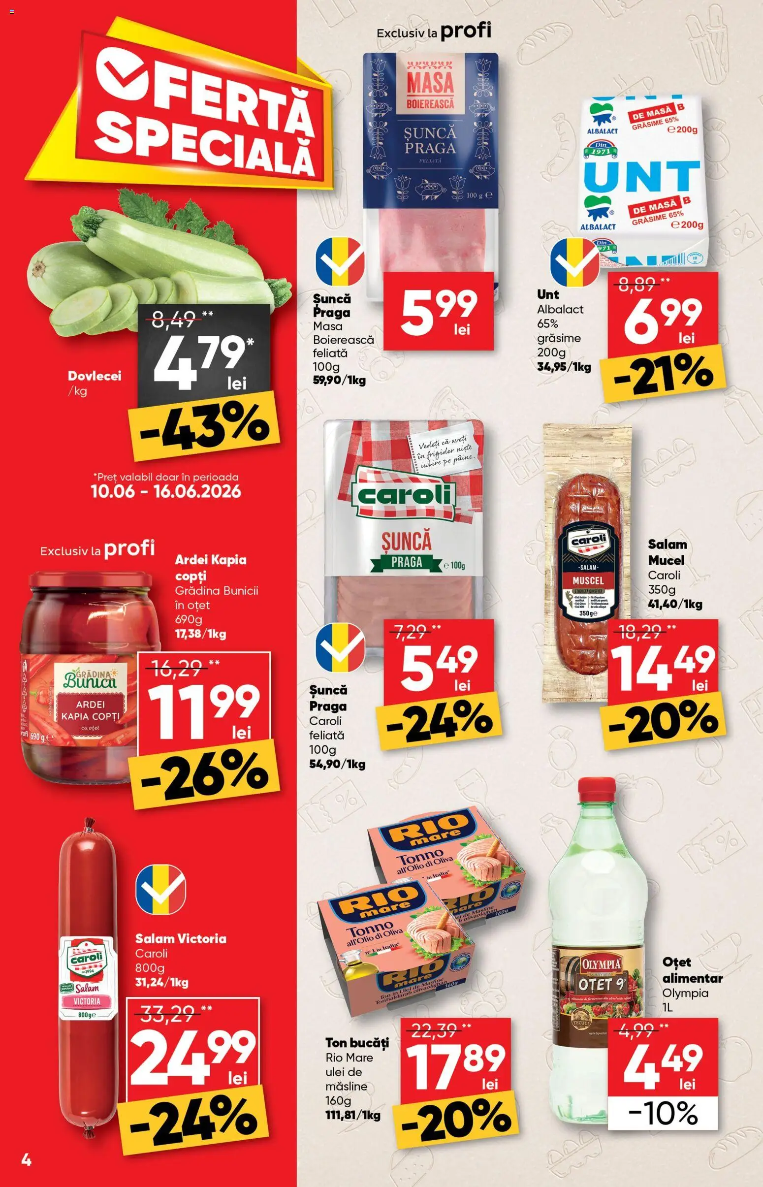 Noul catalog Profi – valabil de la 10.06.2026 | Pagină: 4 | Produse: Frigider, Masă, Ardei, Salam