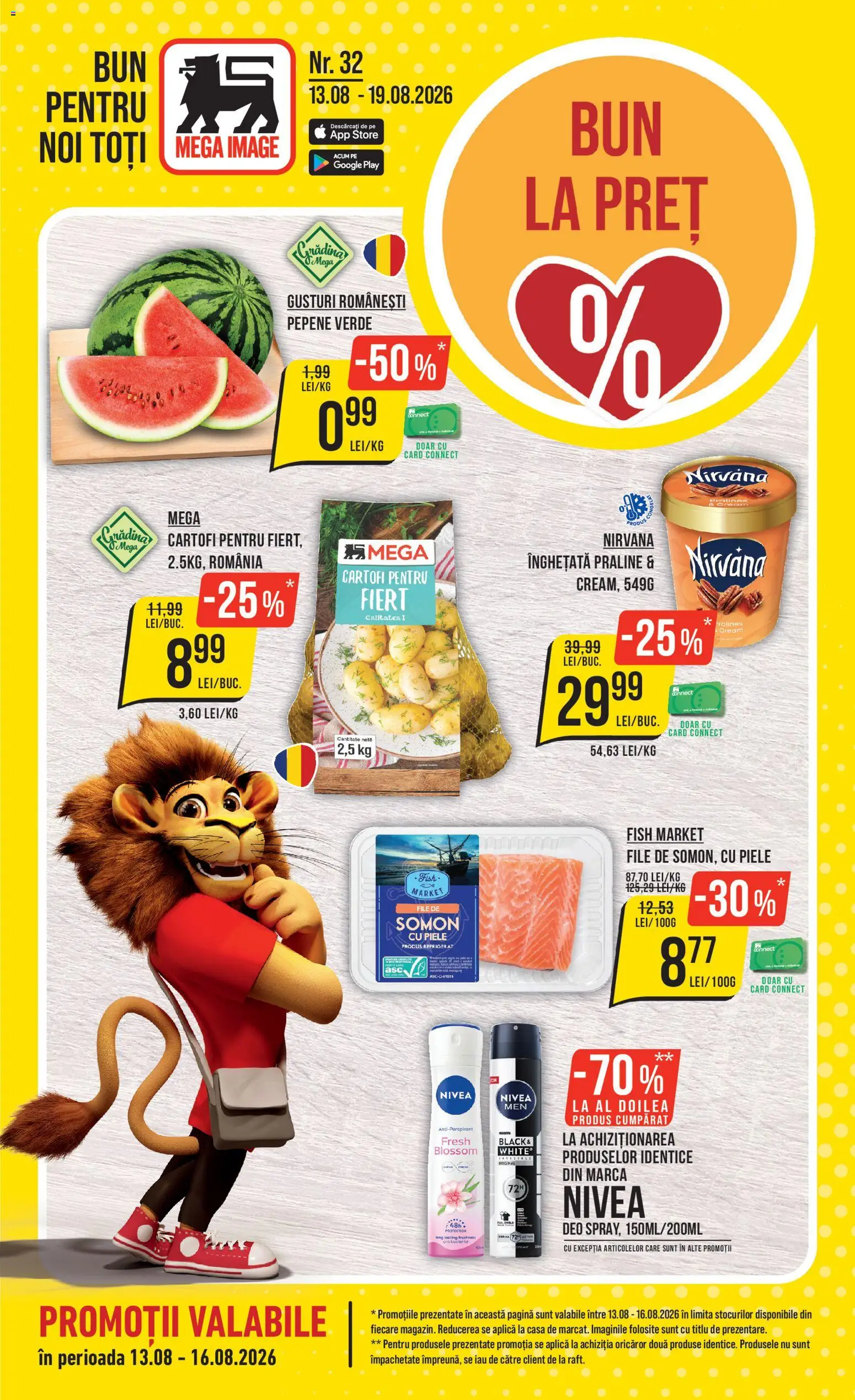 Noul catalog Mega Image – valabil de la 13.08.2026 | Pagină: 1 | Produse: Gradina, Aplică, Praline, Înghețată