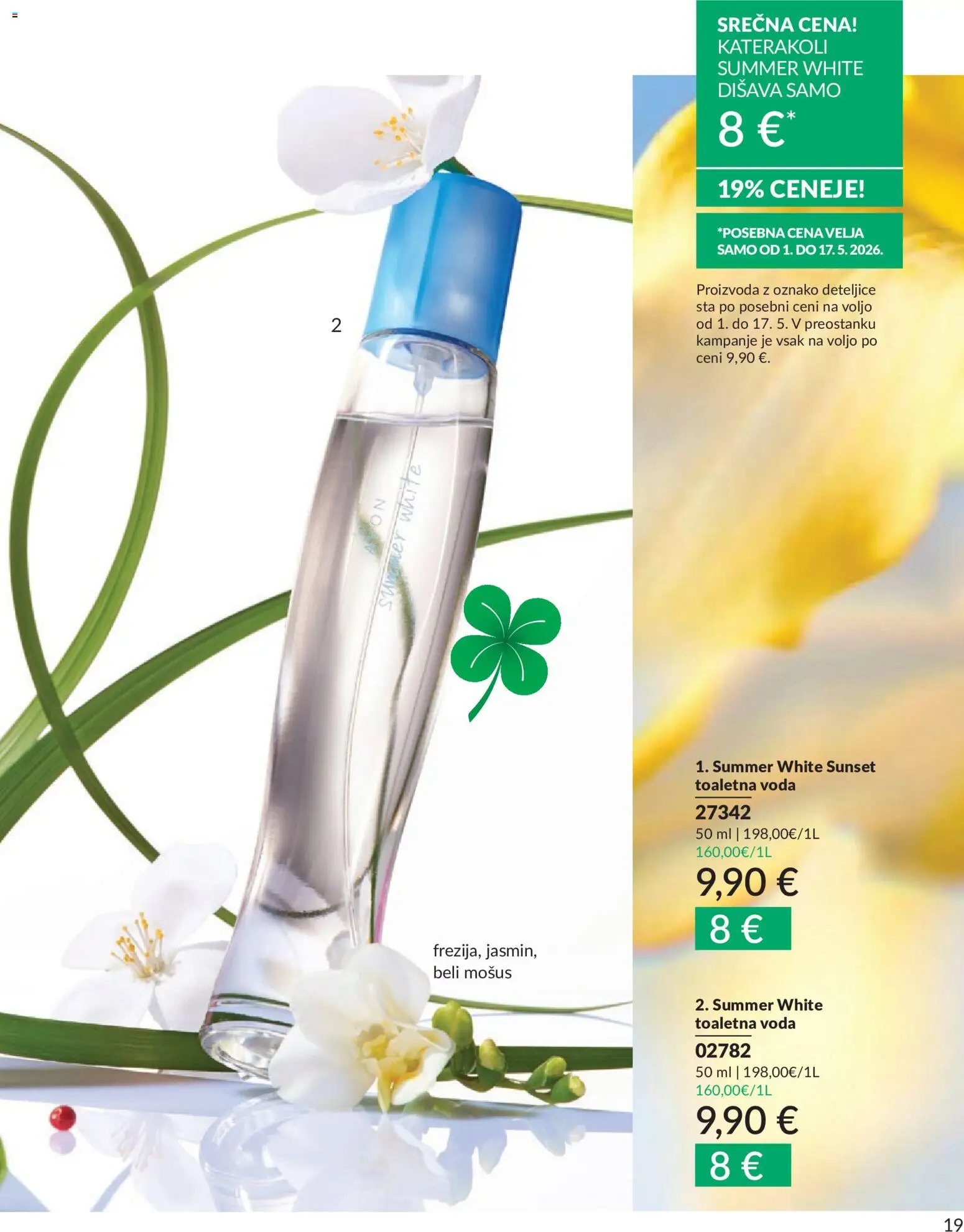 Novi Avon katalog ponudbe – veljaven od 01.05.2026 | Stran: 19 | Izdelki: Disava, Voda, Toaletna voda