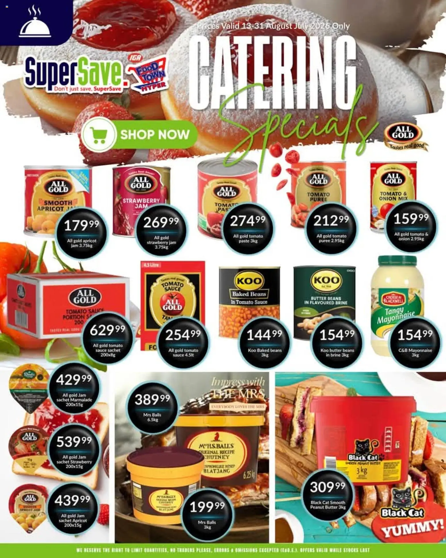 New Super Save catalogue – valid from 13/08/2026 | Page: 5 | Products: Beans, Peanut butter, Mayonnaise, Onion