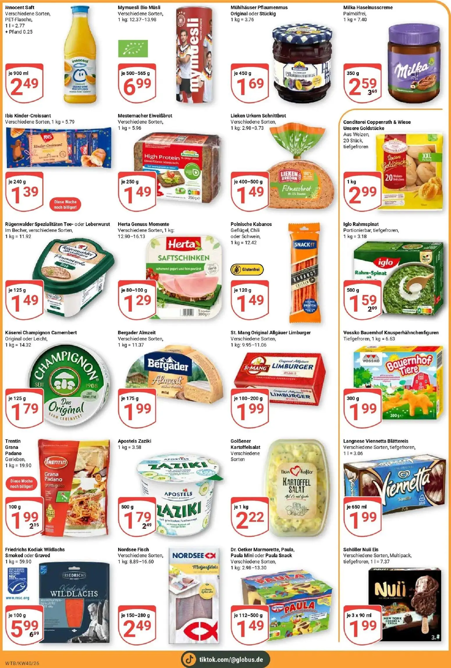 Globus Prospekt Wächtersbach (ab 28.09.2026) » Angebote online | Seite: 3 | Produkte: Spezialitäten, Iglo, Milka, Saft