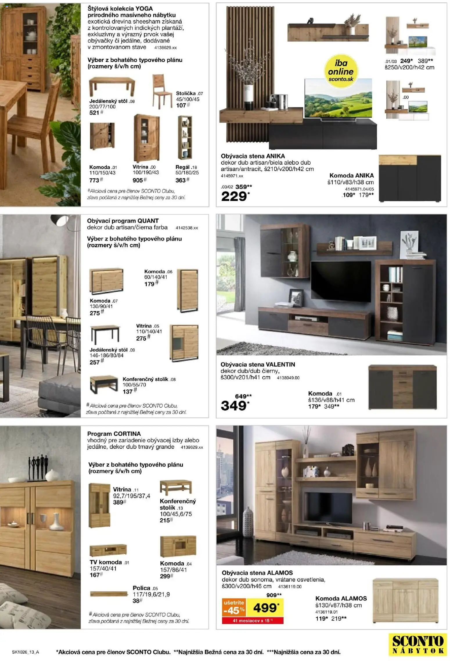 Nové Sconto nábytok akcie – leták je platný od 05.08.2026 | Strana: 13 | Produkty: Nábytok, Tv, Regál, Jedálenský stôl