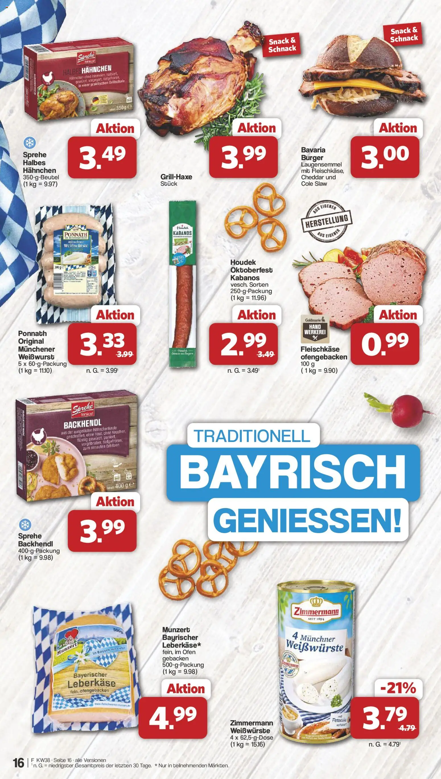 Famila Nordwest Prospekt – gültig ab 14.09.2026 | Seite: 18 | Produkte: Hahnchen, Burger, Weißwurst, Leberkase