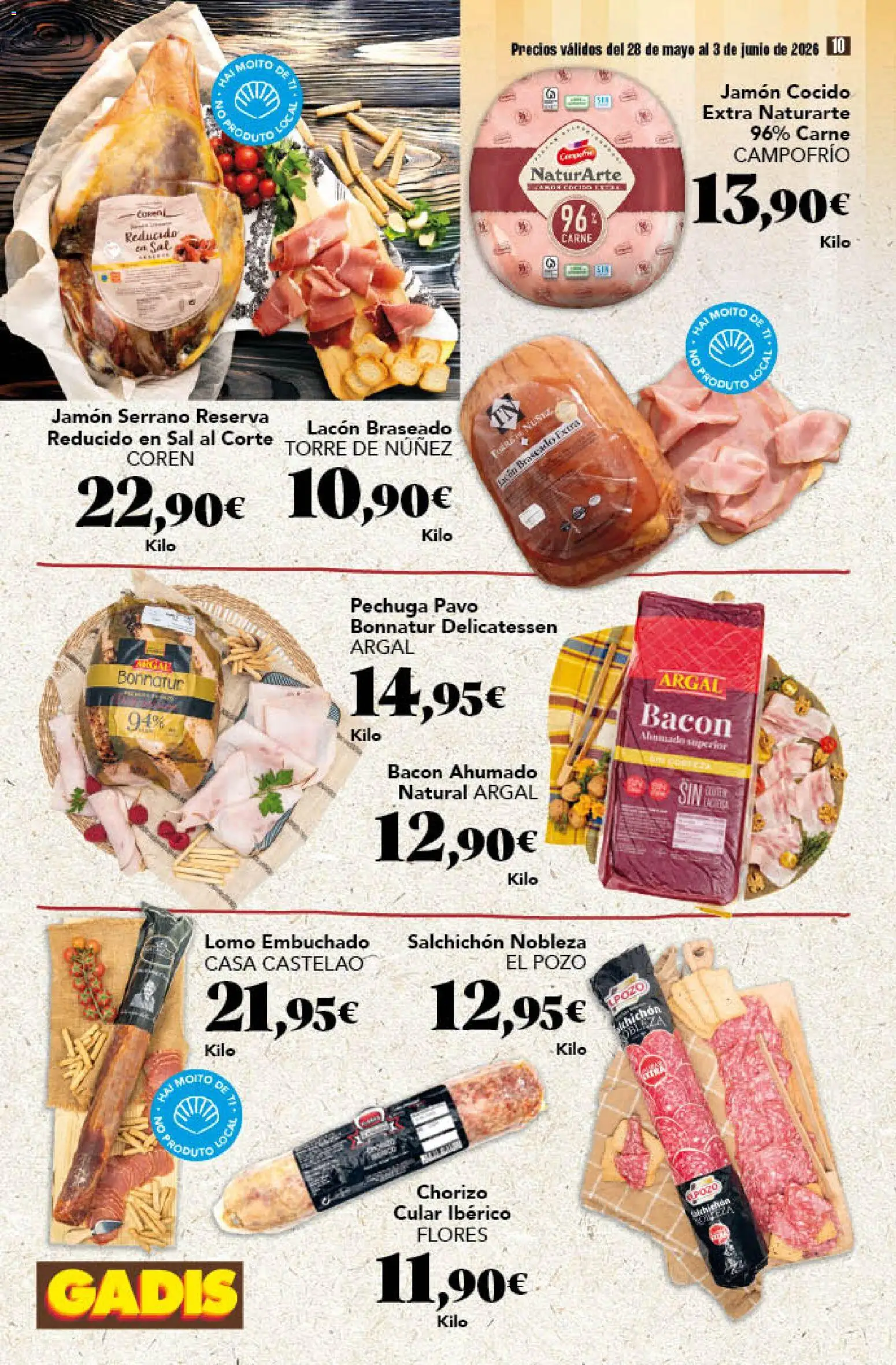 Gadis folleto │ válido desde el 28.05.2026 | Página: 10 | Productos: Jamón serrano, Jamón, Jamón cocido