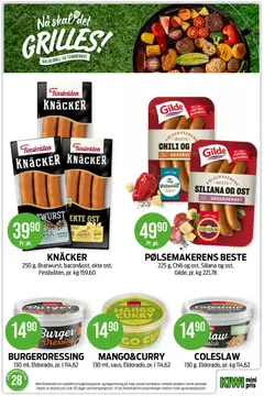 Forhåndsvisning av PØLSEMAKERENS BESTE CHILI OG, 225 g, Chili og ost, Siliana og ost, Gilde gyldig fra 06/07/2026 | Side: 9 | Produkter: Desk, Ost, Dressing, Mango