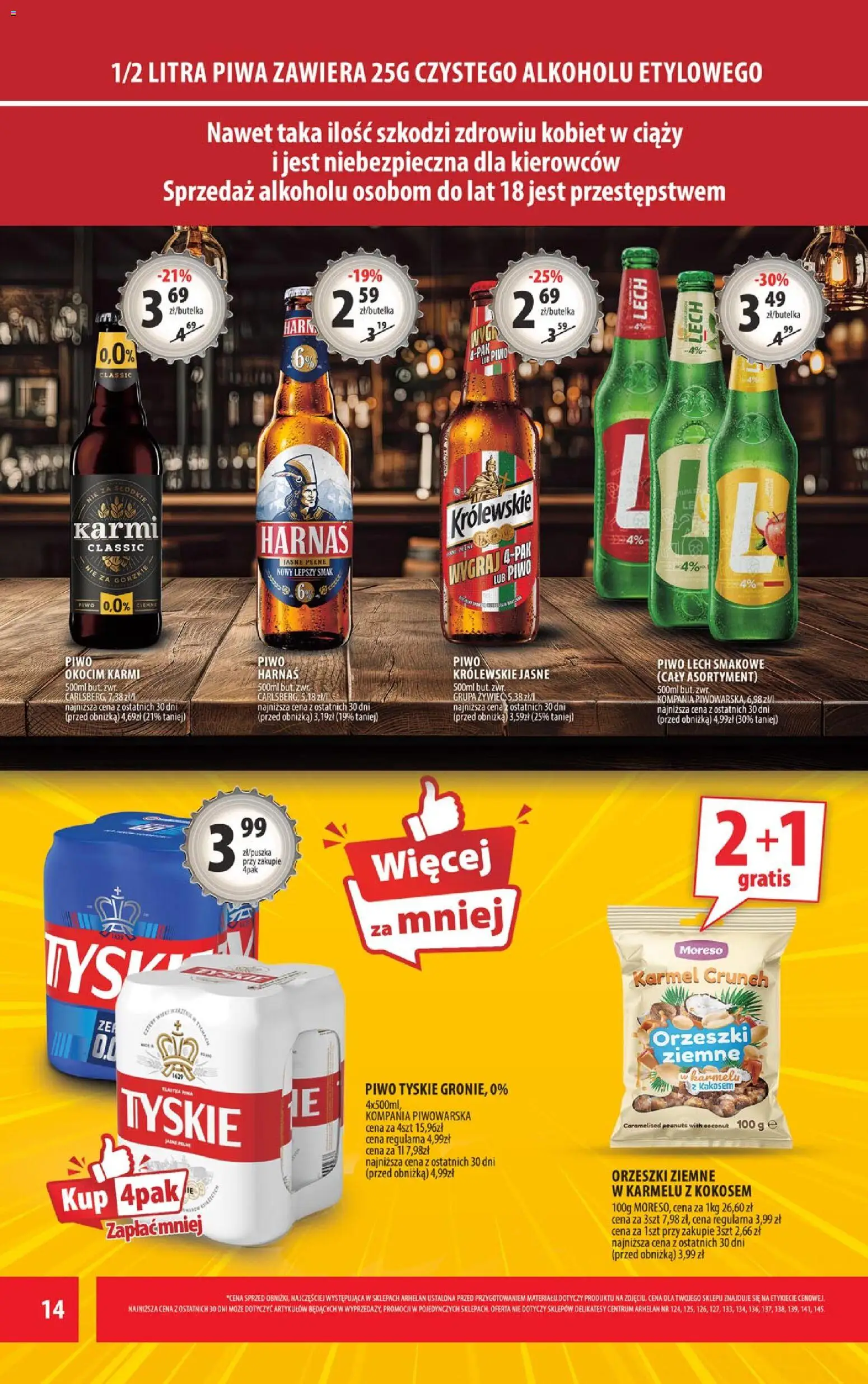 Arhelan gazetka od 11.09.2026 | Strona: 14 | Produkty: Lech, Delikatesy, Harnaś, Orzeszki