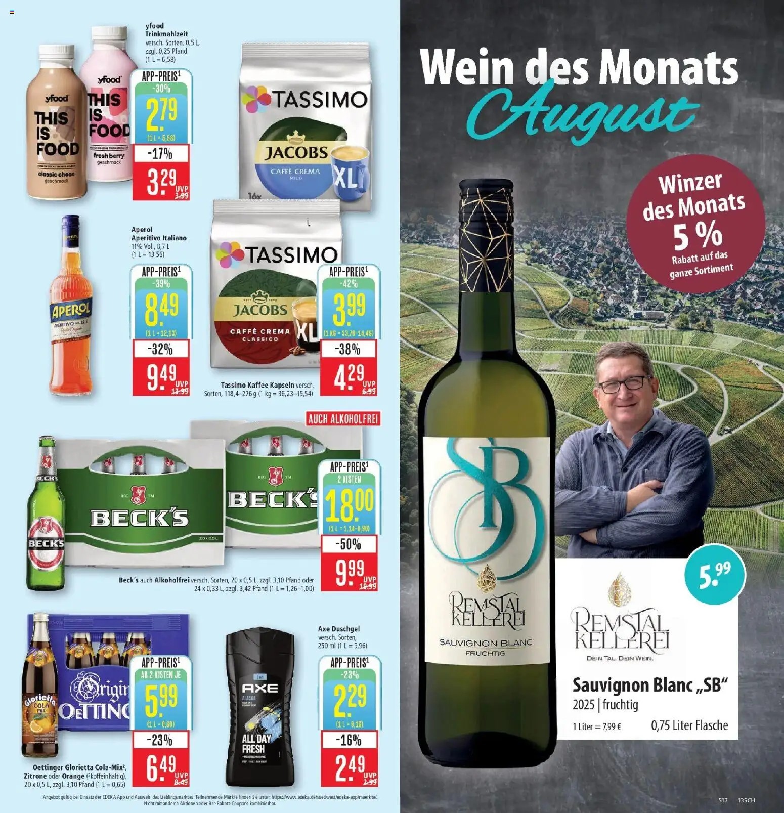 Marktkauf Prospekt Schorndorf (ab 17.08.2026) » Angebote online | Seite: 17 | Produkte: Oettinger, YFood, Aperol, Wein