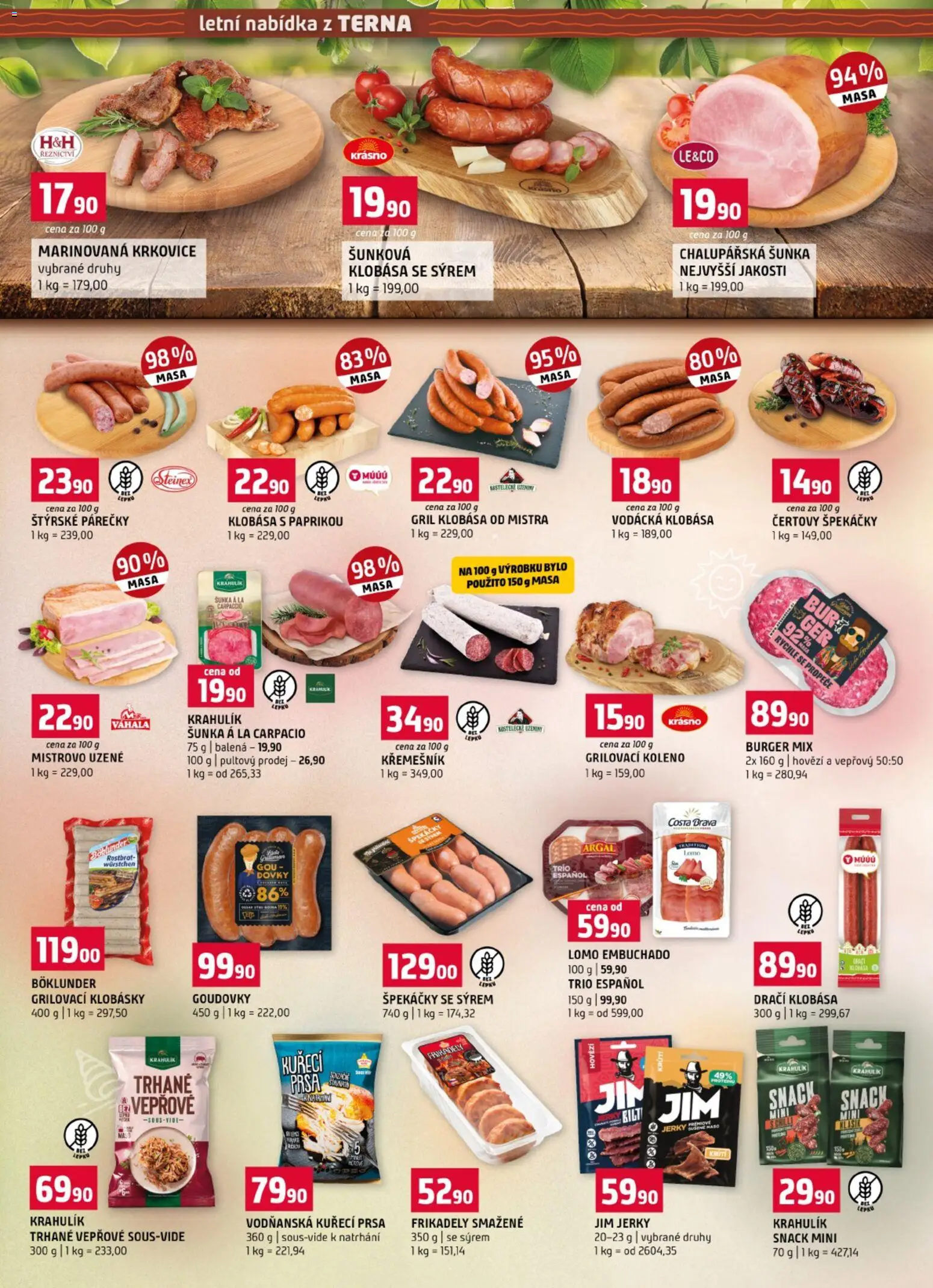 Terno leták od 01.07.2026 | Strana: 20 | Produkty: Kuřecí prsa, Špekáčky, Gril, Klobásky