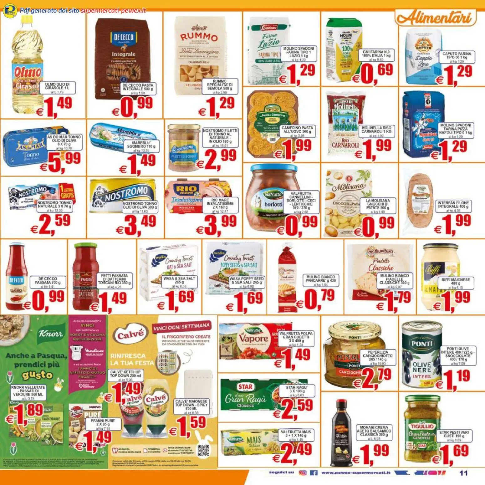 Volantino Pewex del 07.04.2026 | Pagina: 11 | Prodotti: Pizza, Olive, Ragú, Glassa