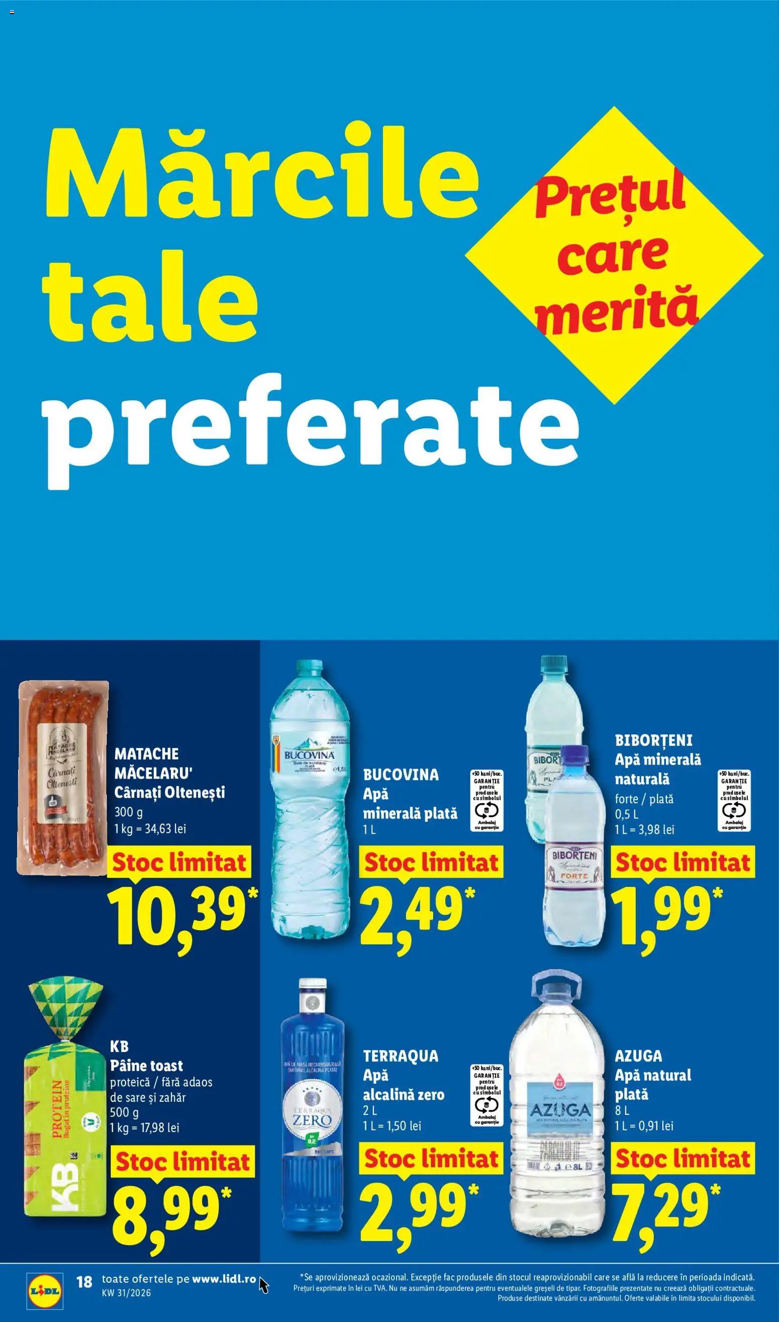 Noul catalog Lidl – valabil de la 27.07.2026 | Pagină: 18 | Produse: Zero, Proteine, Apa minerala, Cârnați