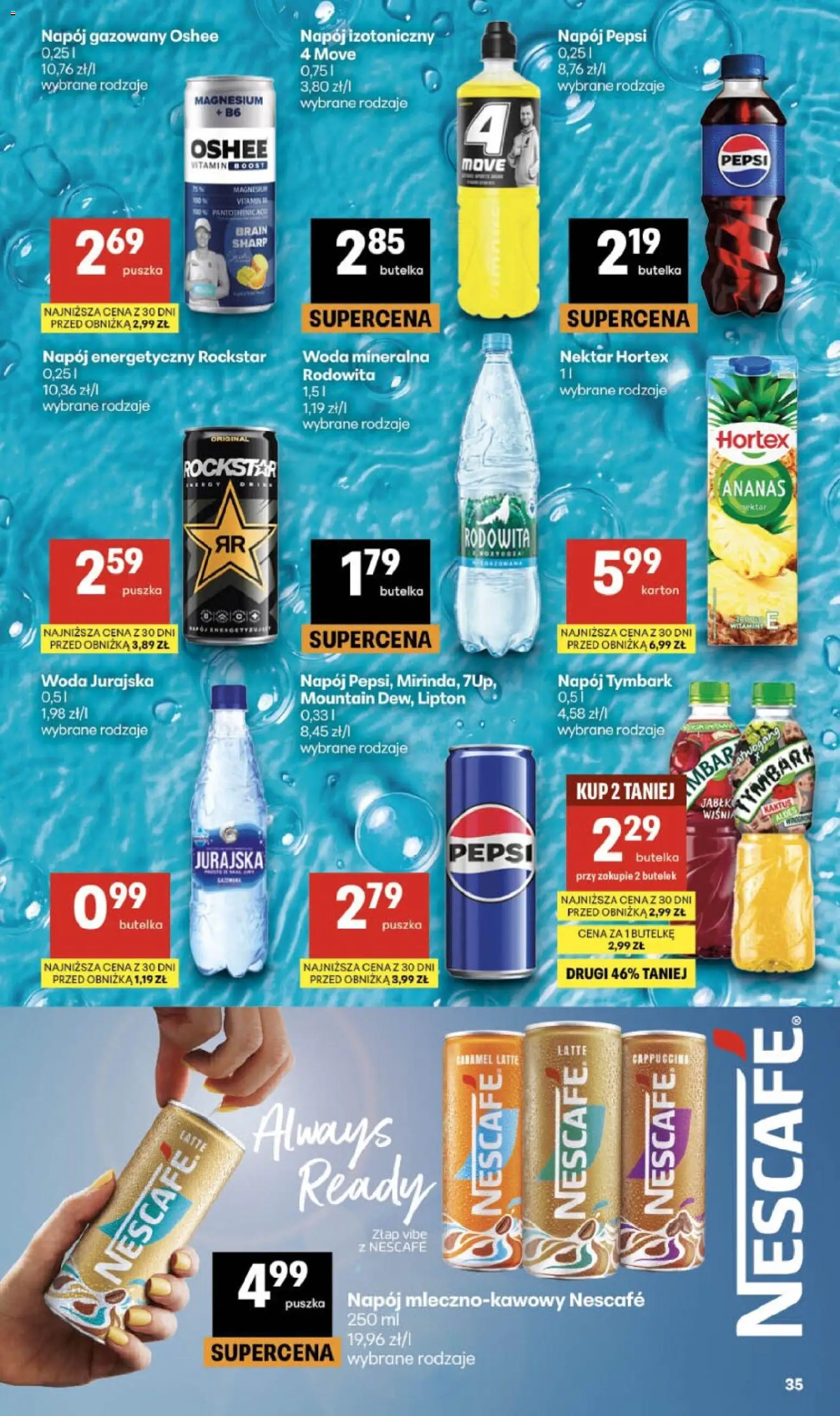 Delikatesy Centrum gazetka od 24.09.2026 | Strona: 35 | Produkty: Woda mineralna, Woda jurajska, Oshee, Woda