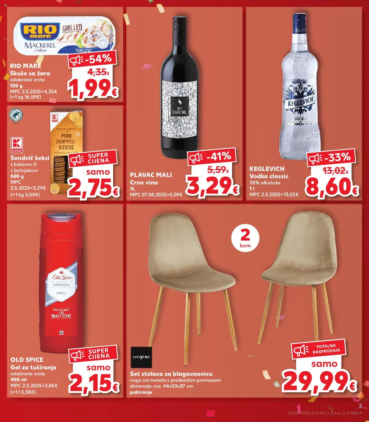 Kaufland HR akciós ujság - amely érvényes a következő dátumtól: 17.06.2026 | Oldal: 3 | Termékek: Old spice, Vodka