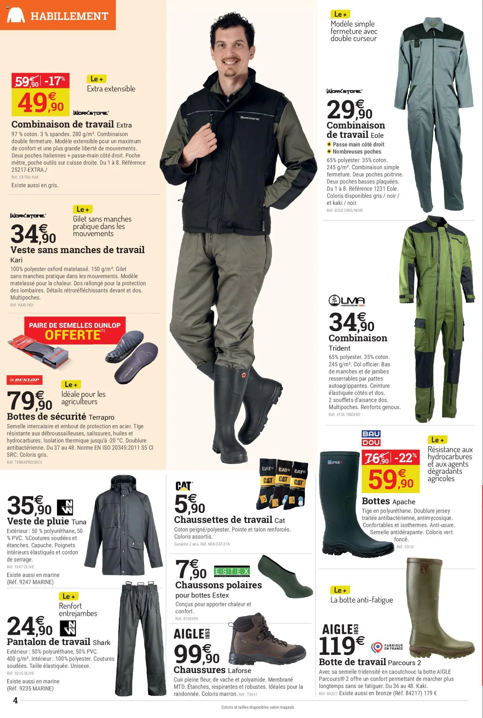 {H1} | Page: 4 | Produits: Outils, Élastiques, Bottes, Pantalon de travail