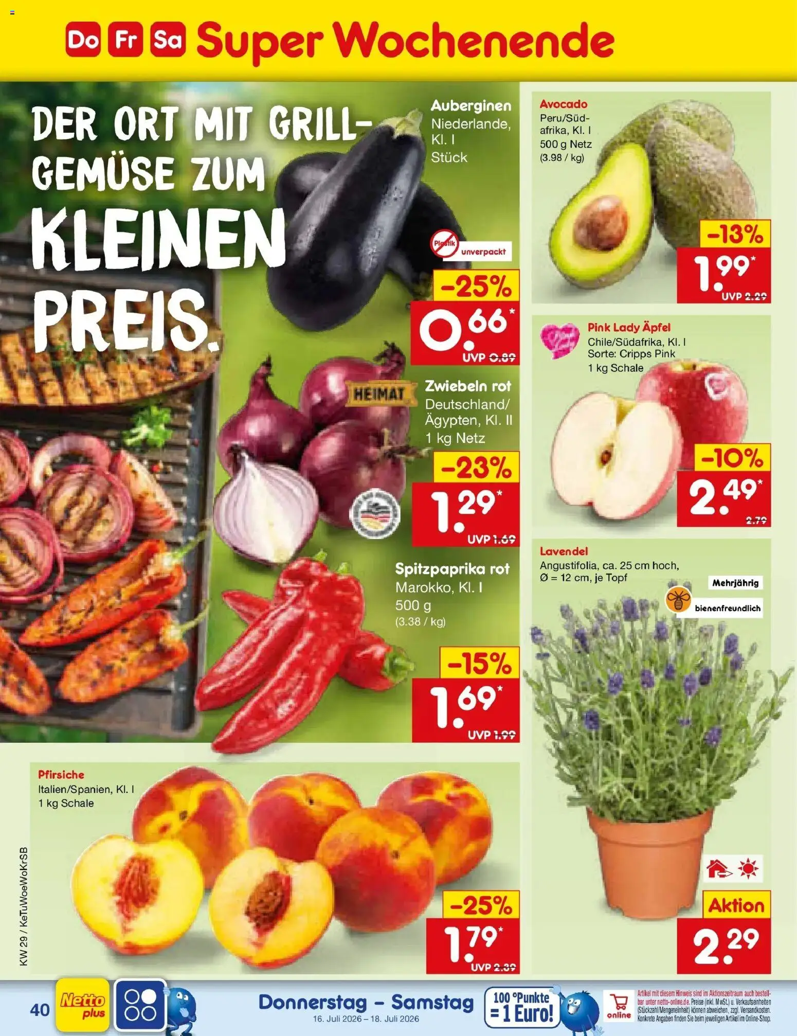 Netto Marken-Discount Prospekt Ludwigshafen-Edigheim – gültig ab 13.07.2026 | Seite: 58 | Produkte: Grill, Zwiebeln, Gemüse, Lavendel