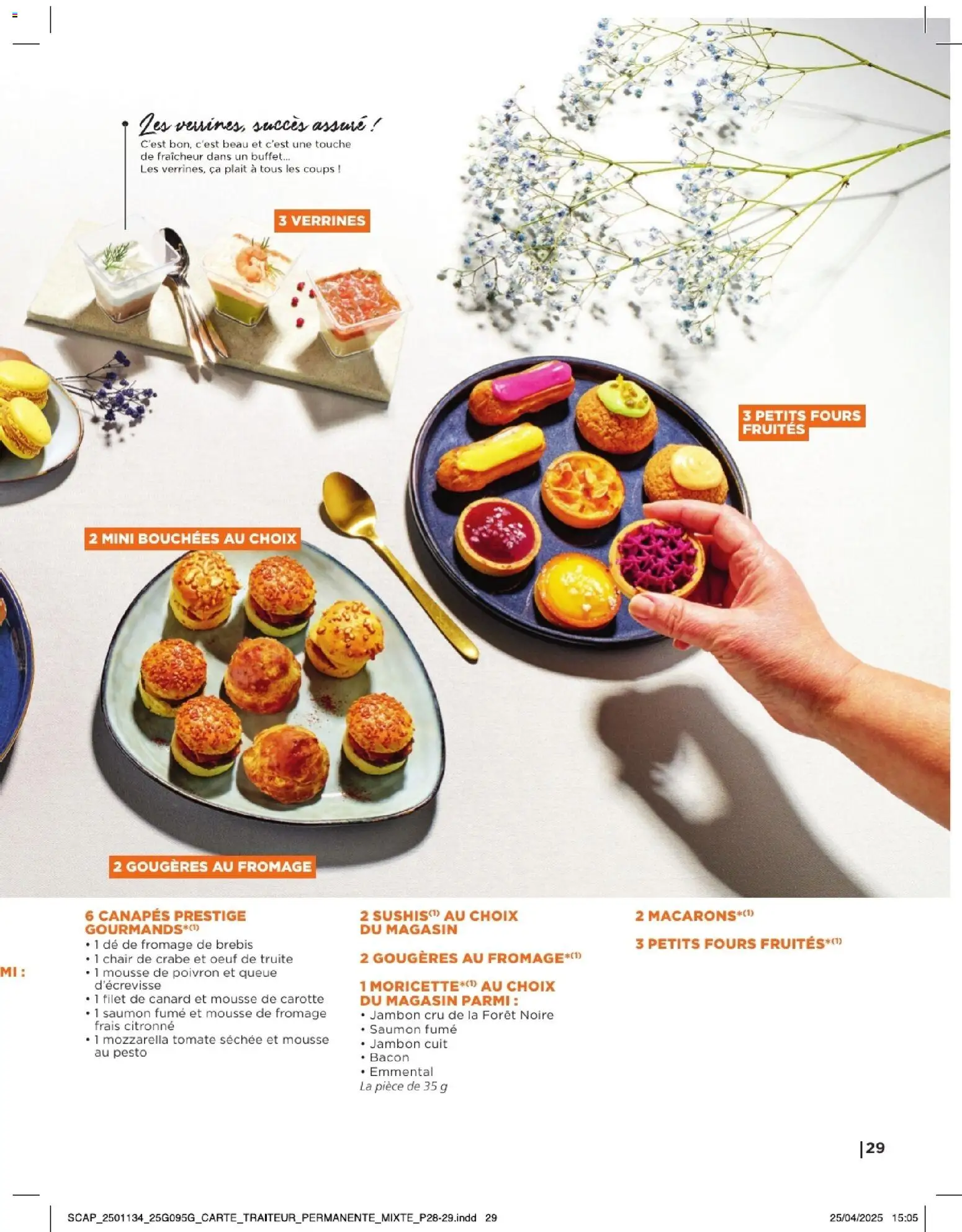 {H1} | Page: 29 | Produits: Saumon fumé, Mozzarella, Buffet, Chair de crabe