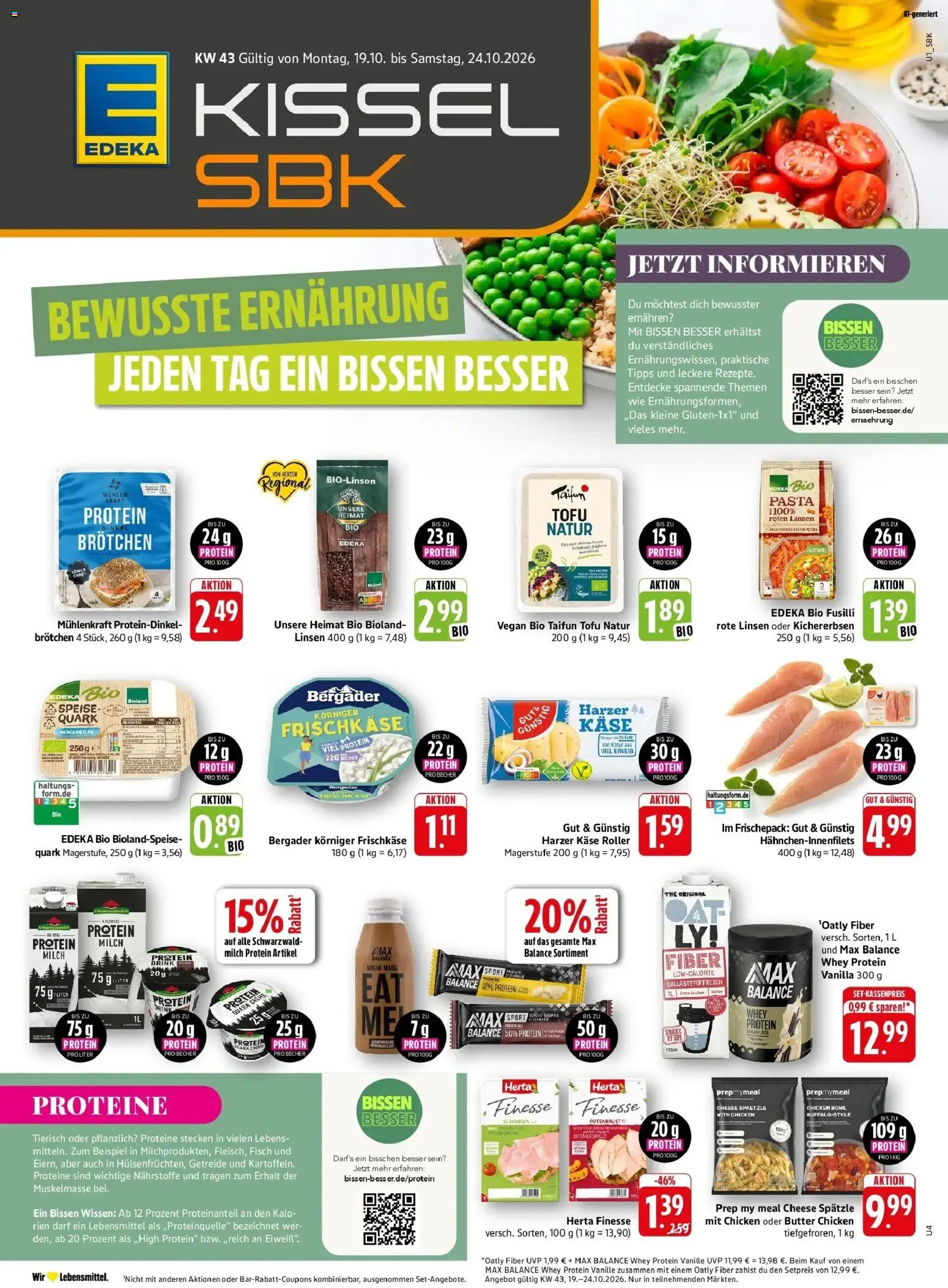Edeka Prospekt Bruchsal (ab 19.10.2026) » Angebote Online | Seite: 1 | Produkte: Quark, Käse, Pasta, Getreide
