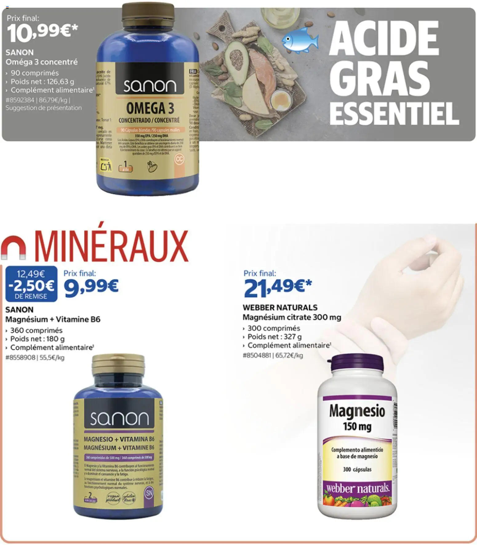 {H1} | Page: 3 | Produits: Poids, Capsules, Oméga, Oméga 3