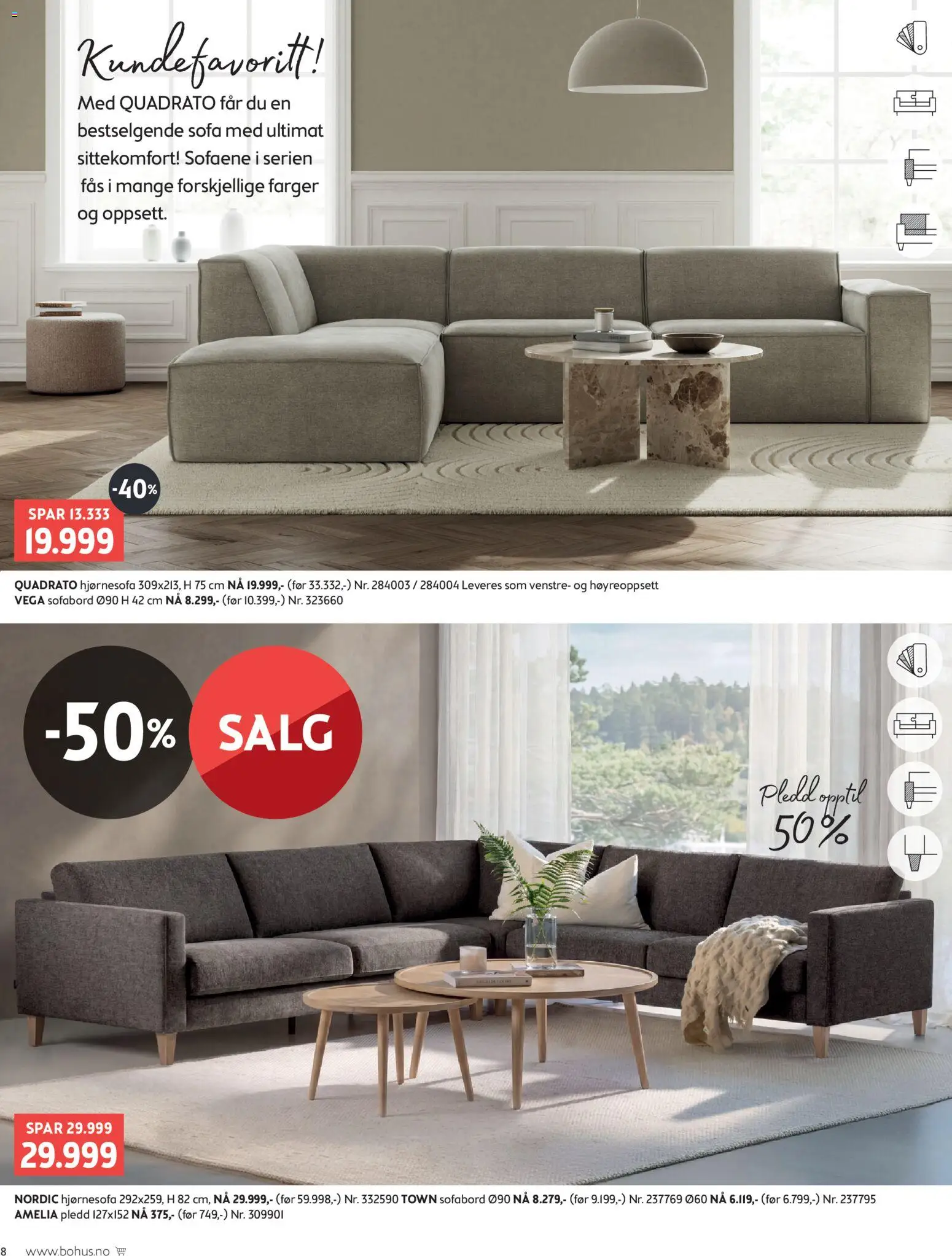 {H1} | Side: 8 | Produkter: Pledd, Hjørnesofa, Sofa