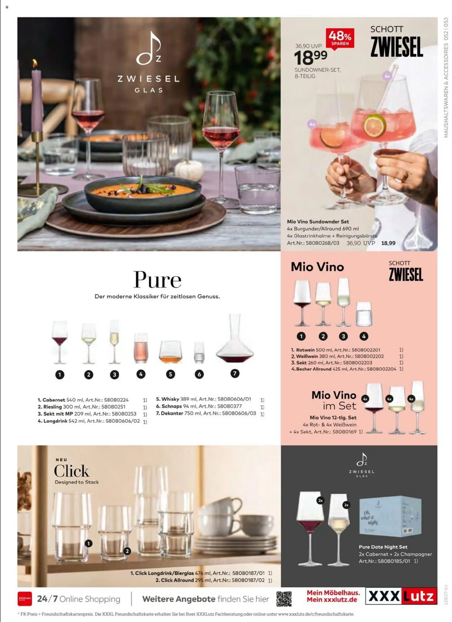 XXXLutz Schöner Einrichten – gültig ab 01.09.2026 | Seite: 53 | Produkte: Weißwein, Rotwein, Sekt, Schnaps