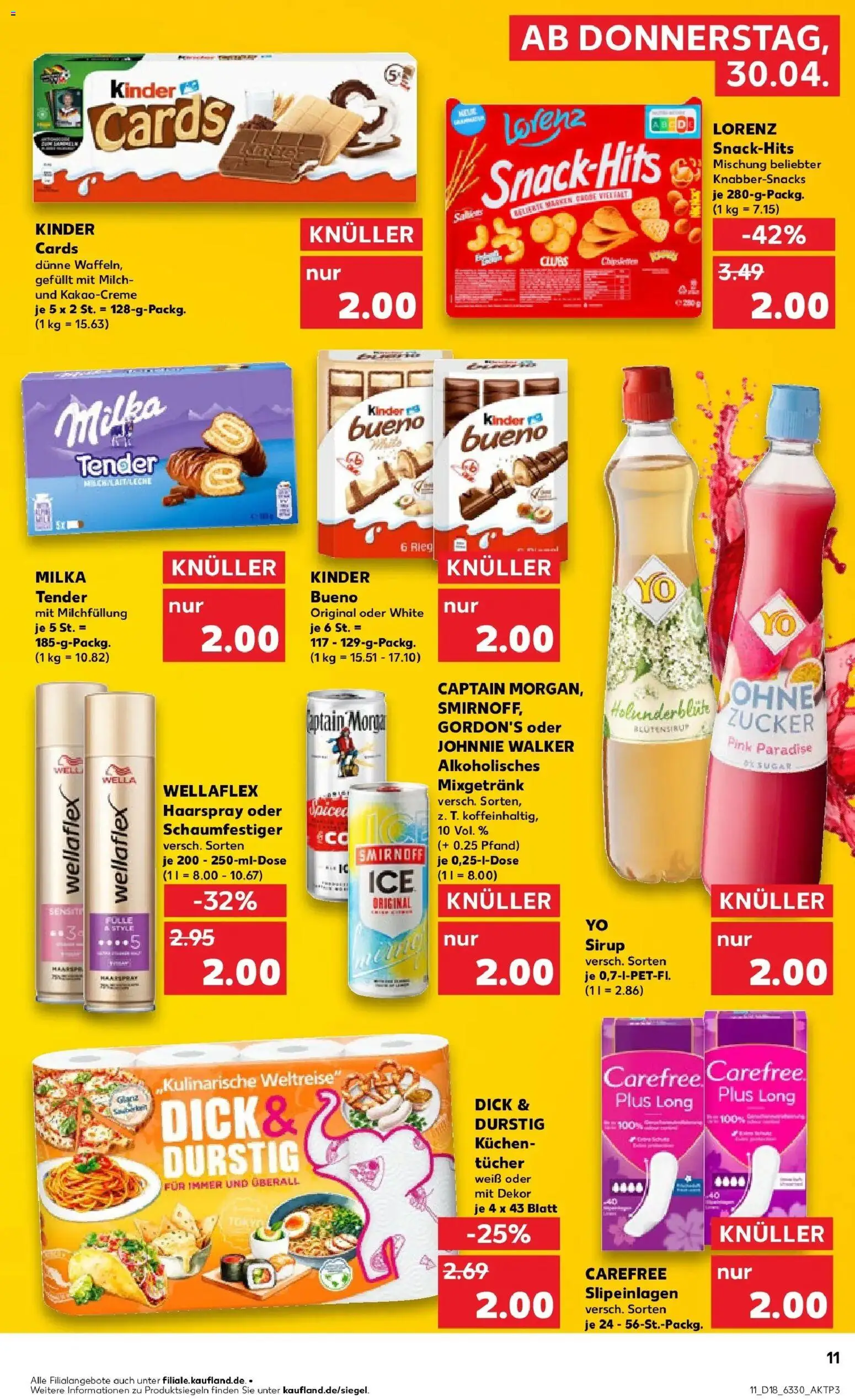 Prospekt Kaufland ab 30.04.2026 » Angebote Online zum Blättern | Seite: 11 | Produkte: Milch, Sirup, Milka, Zucker