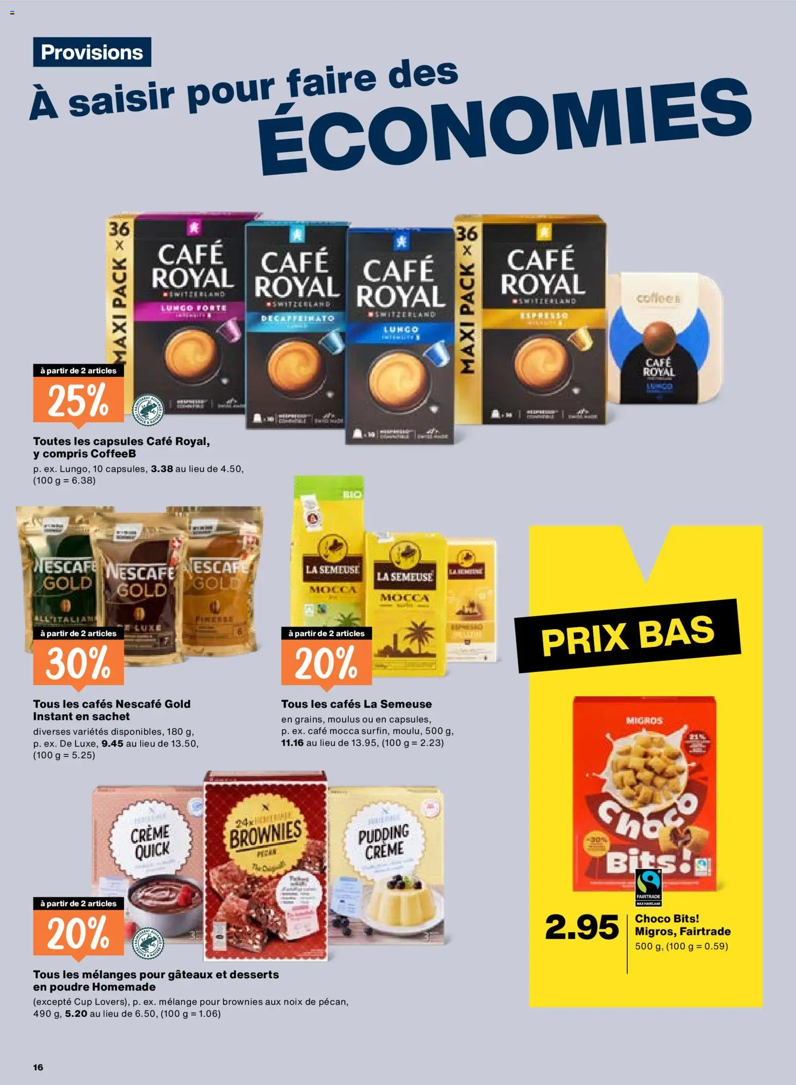 Migros aktionen FR – gültig ab 24.09.2026 | Seite: 16 | Produkte: Pudding, Desserts, Creme