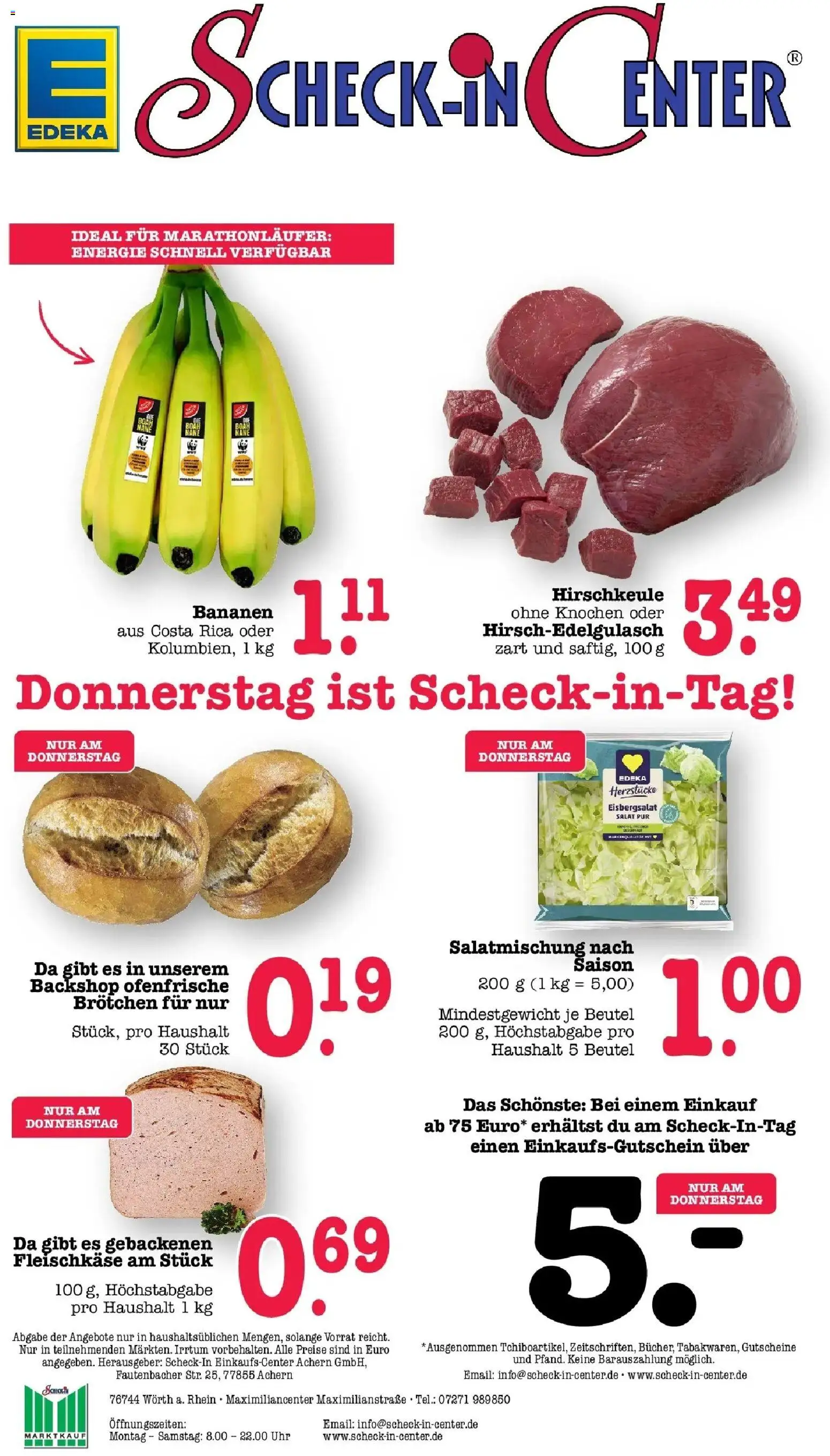 Marktkauf Prospekt Wörth Am Rhein (ab 19.10.2026) » Angebote online | Seite: 75 | Produkte: Bananen, Eisbergsalat, Ofenfrische, Uhr