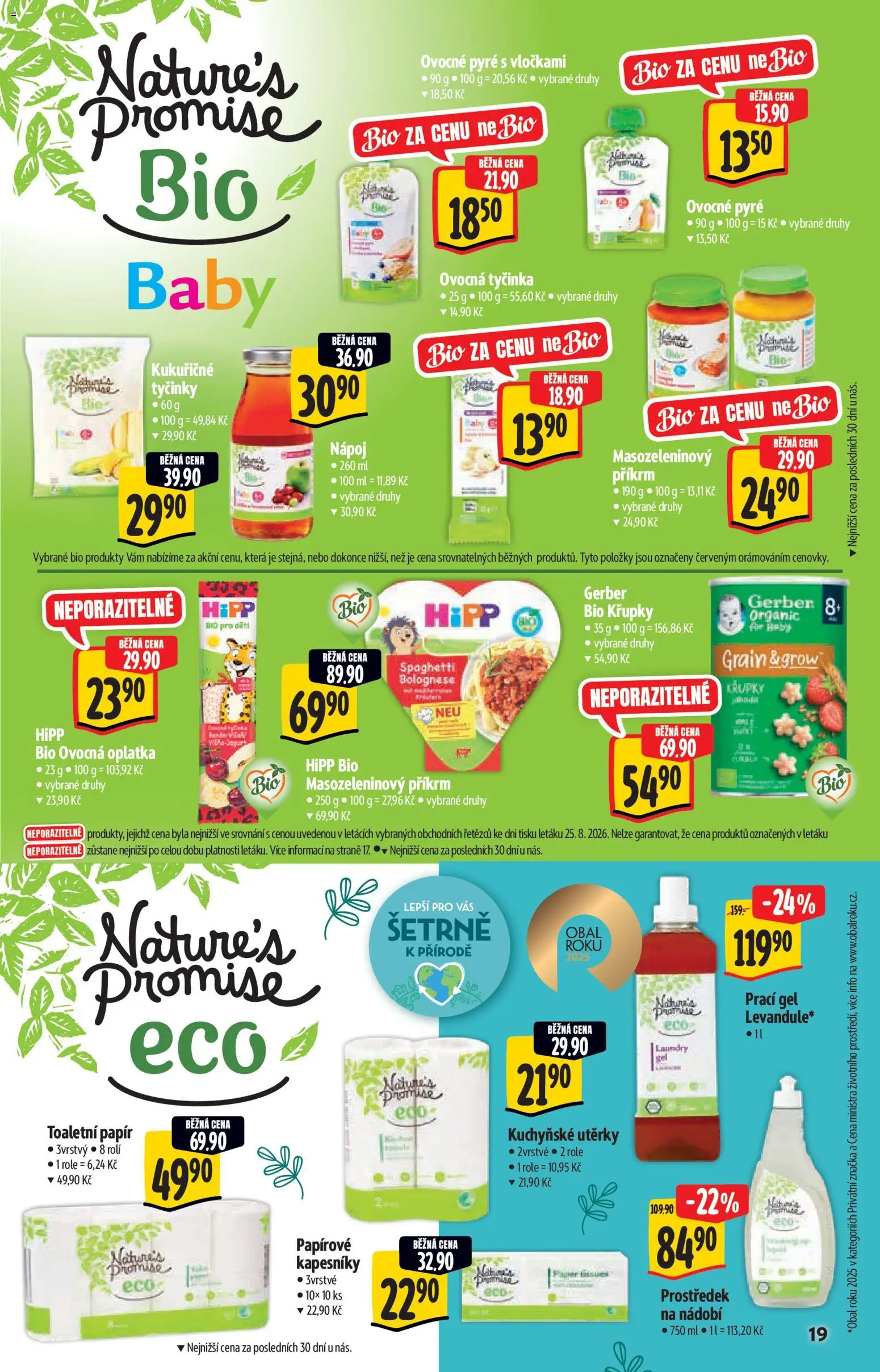 Albert katalog - Supermarket - Bio od 02.09.2026 | Strana: 19 | Produkty: Nádobí, Toaletní papír, Křupky, Hipp