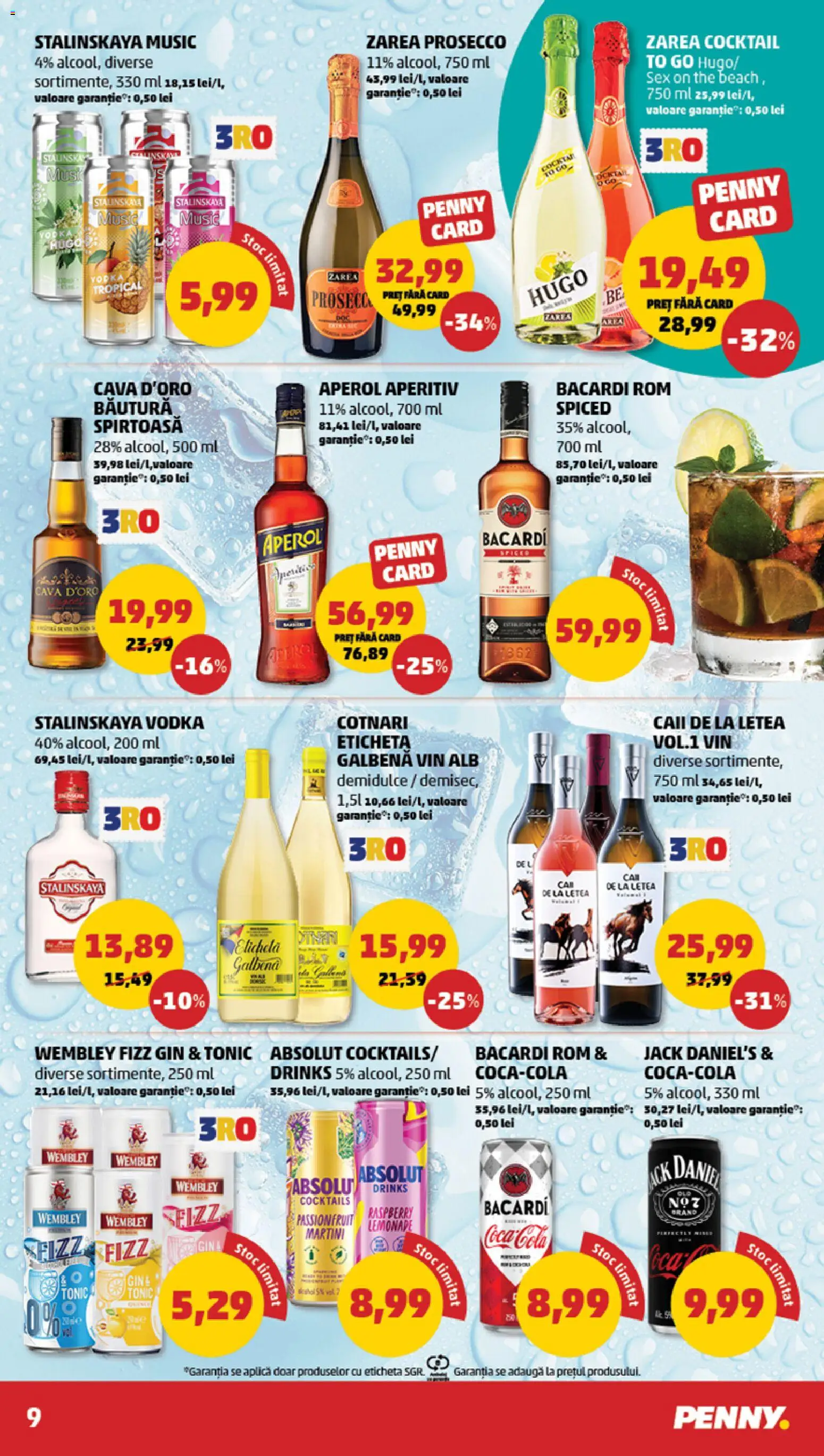 Noul catalog PENNY – valabil de la 05.08.2026 | Pagină: 9 | Produse: Prosecco, Vin, Rom, Gin