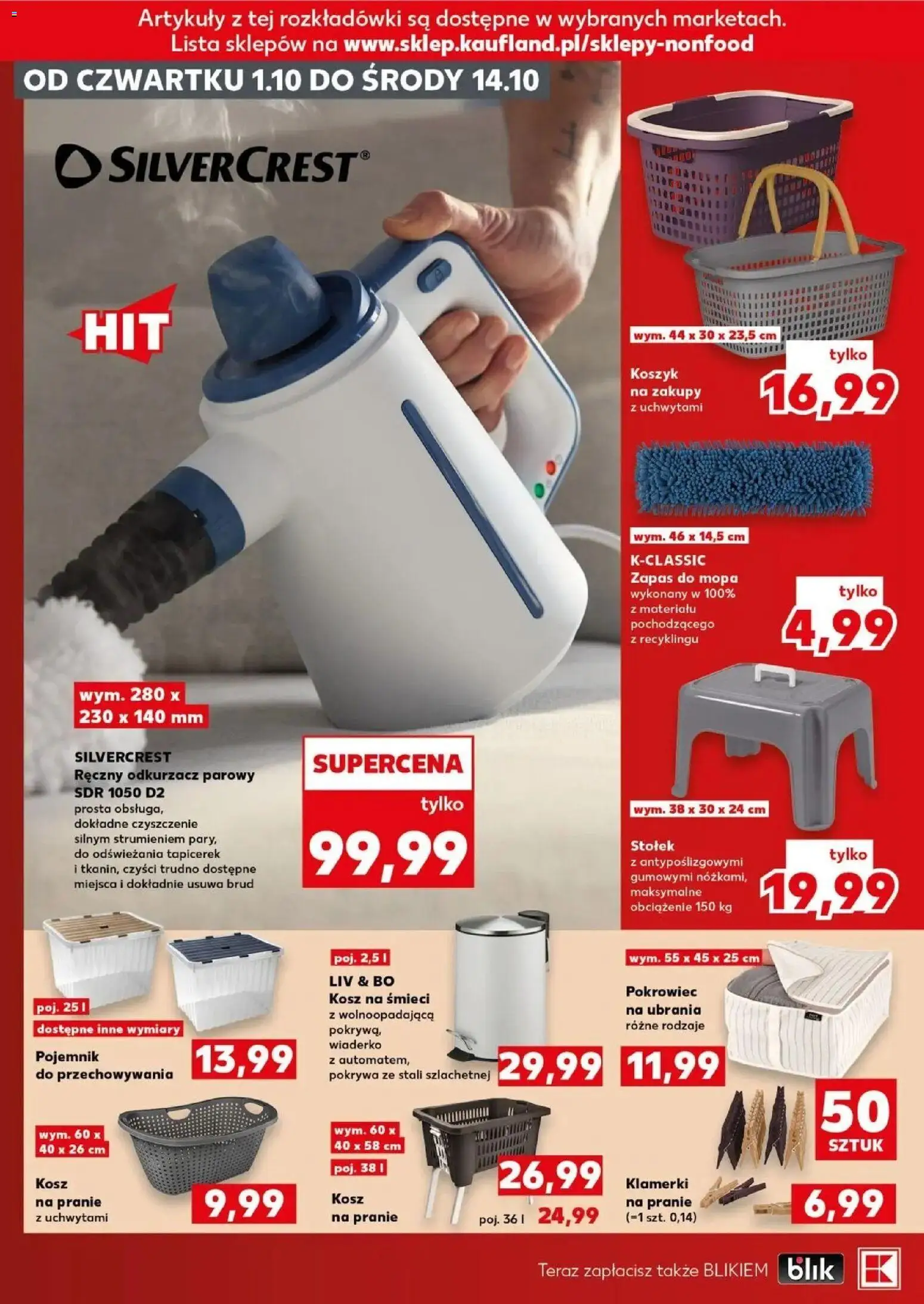 Kaufland gazetka - Złap Okazje od 01.10.2026 - od jutra PDF | Strona: 16 | Produkty: Odkurzacz, Kosz na śmieci, Pojemnik do przechowywania, Mop