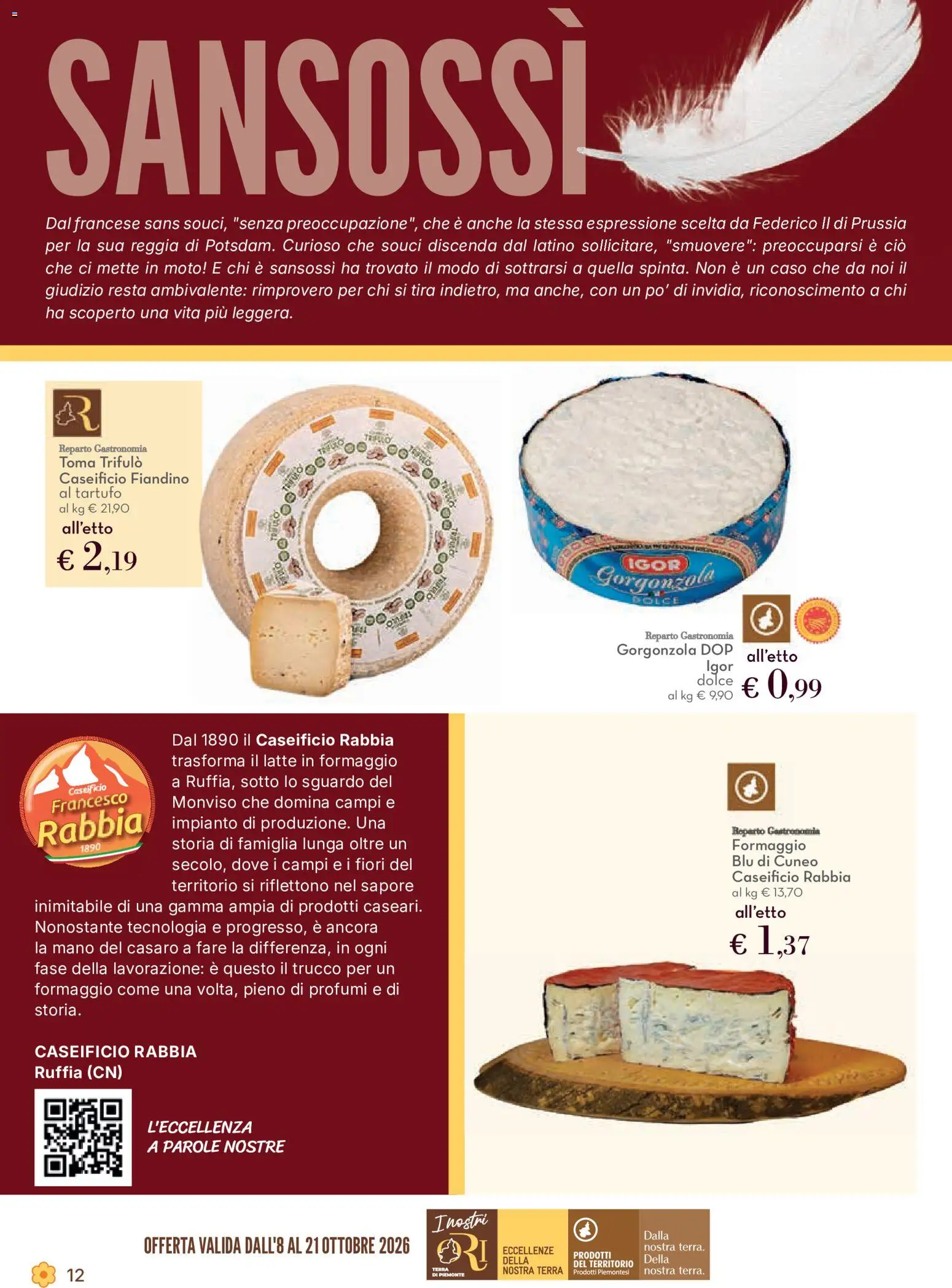 Volantino Conad del 08/10/2026 | Pagina: 12 | Prodotti: Latte, Formaggio, Gorgonzola, Trucco