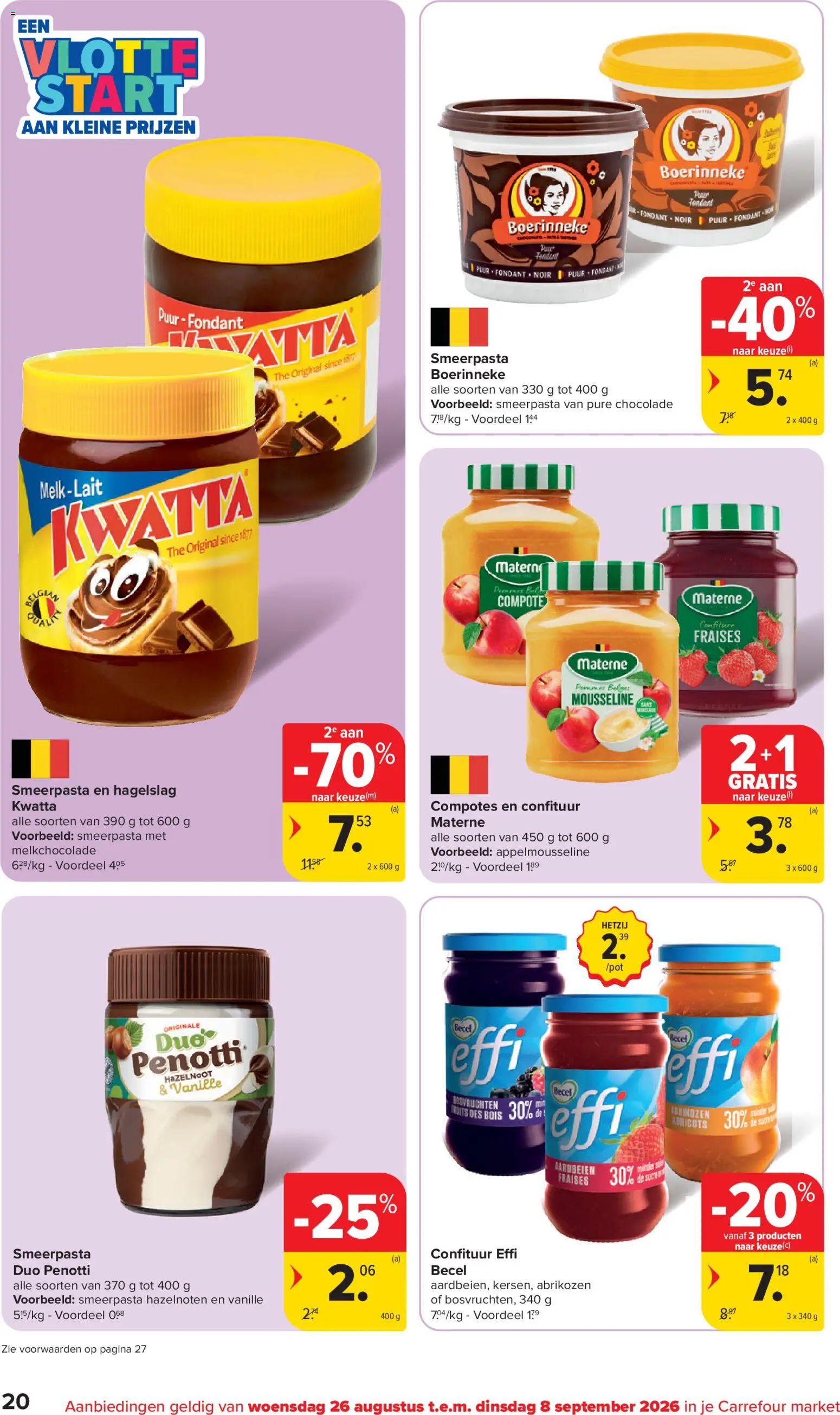 {H1} | Pagina: 20 | Producten: Aardbeien, Fruit, Jam, Chocolade