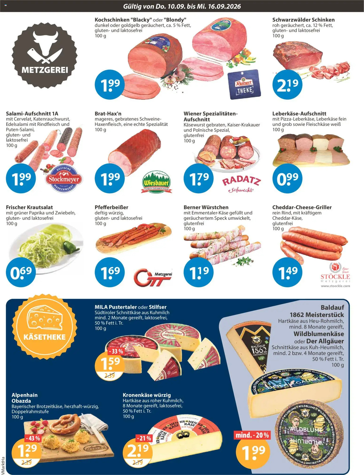 V-Markt Angebote – gültig ab 10.09.2026 | Seite: 2 | Produkte: Käse, Theke, Paprika, Schinken