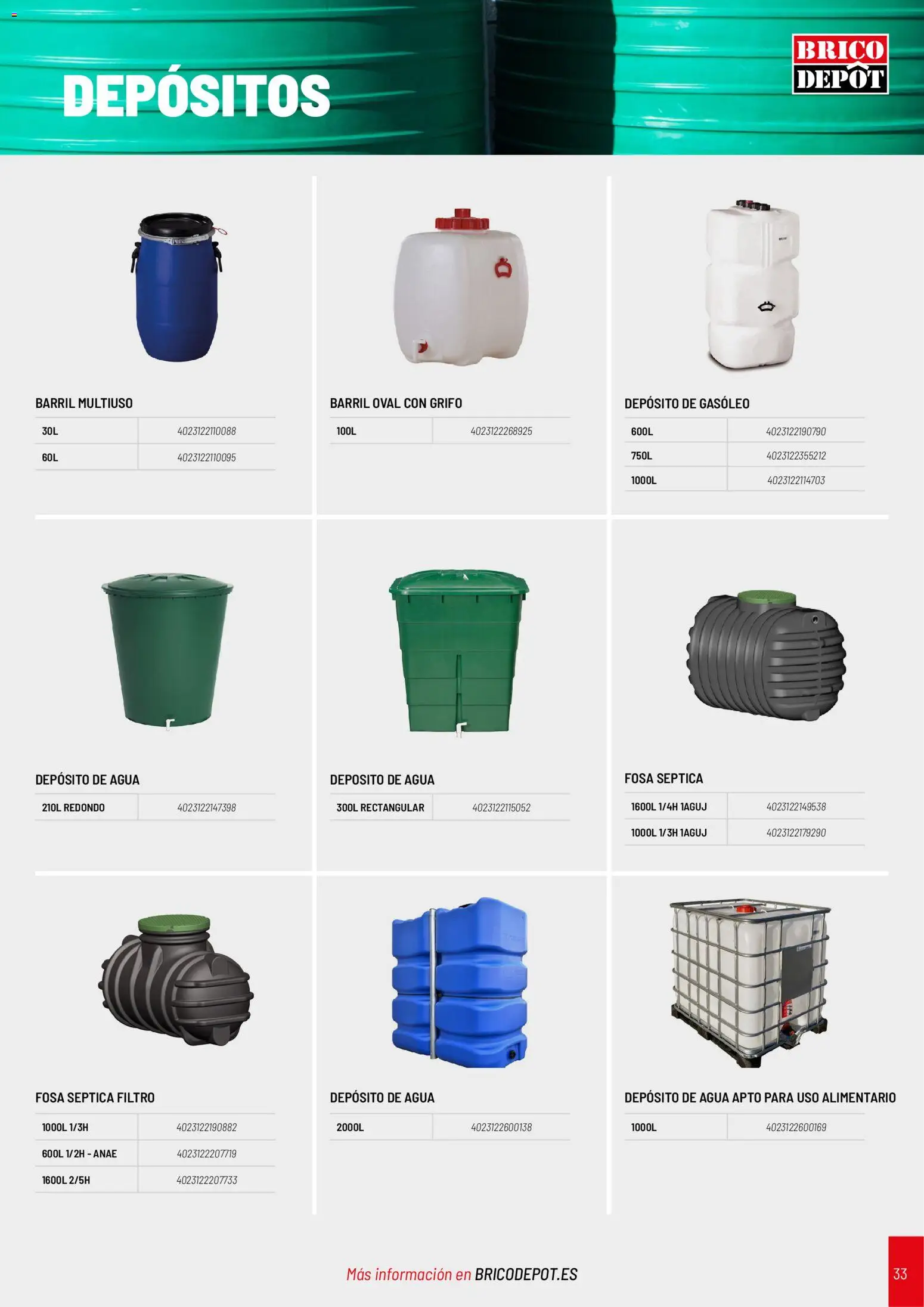 Brico Depôt Construcción │ válido desde el 20/10/2026 | Página: 33 | Productos: Agua
