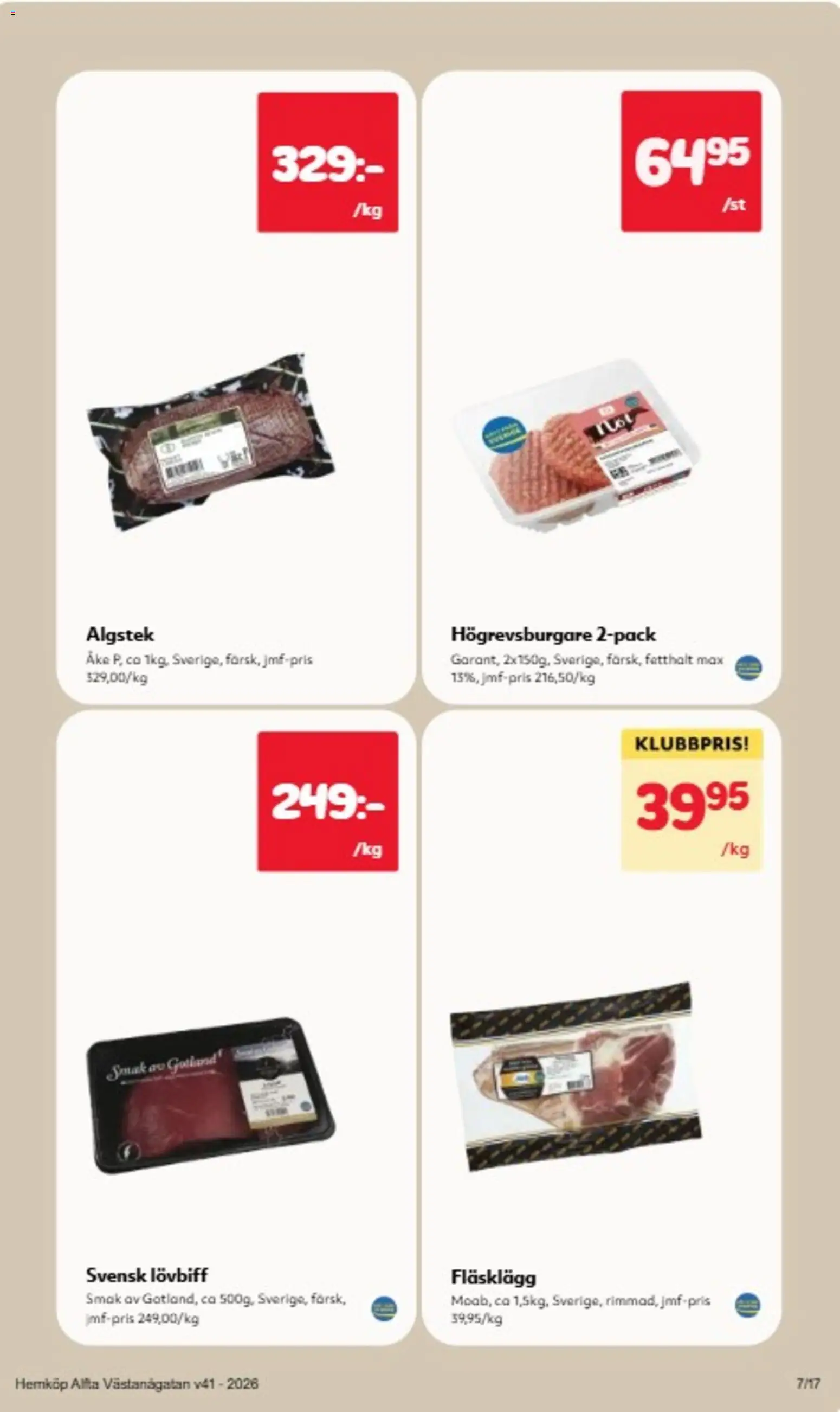 Hemköp reklamblad aktuell från 05/10/2026 | Sida: 7 | Produkter: Fläsklägg, Lövbiff
