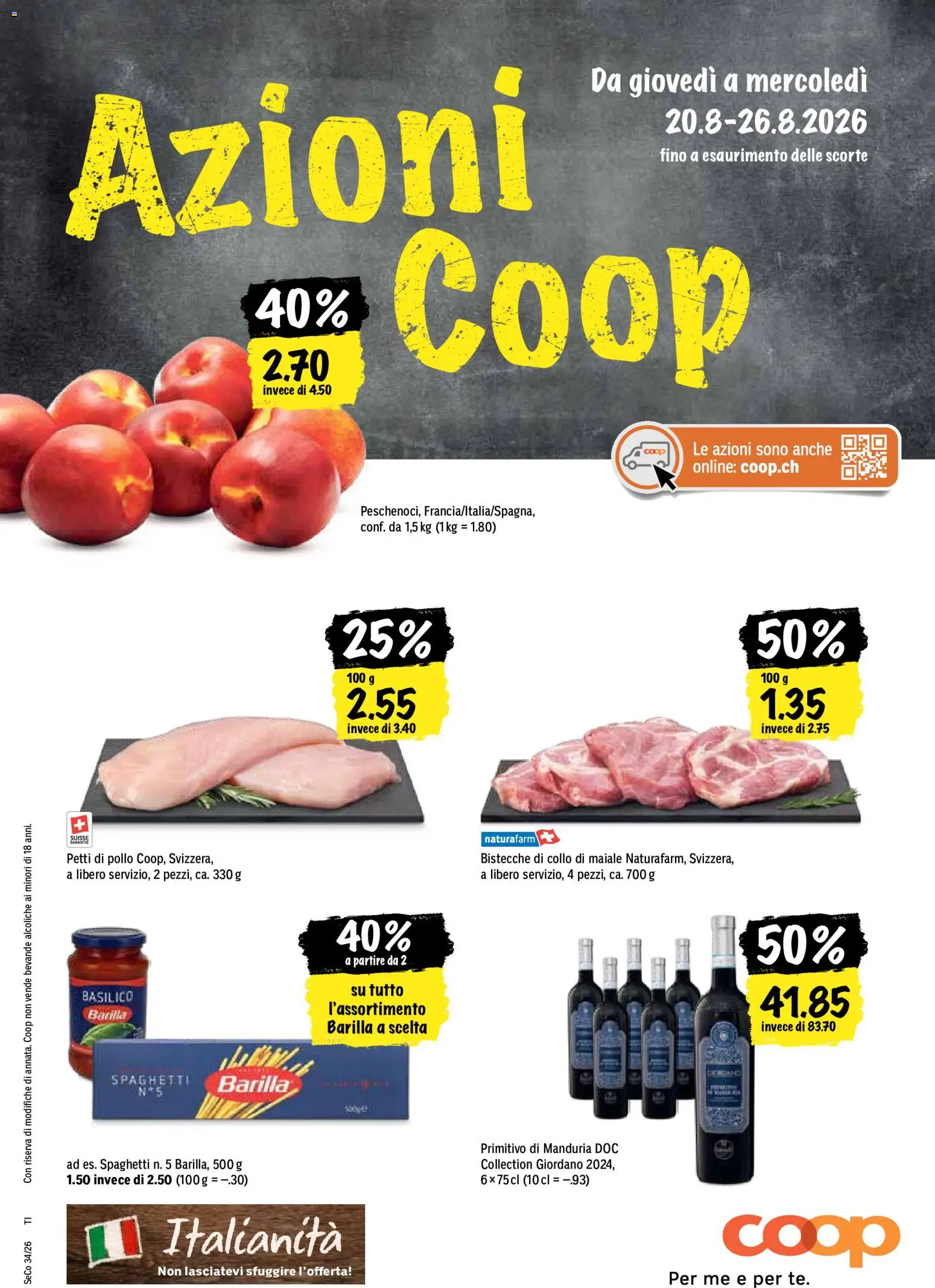 Coop aktionen IT – gültig ab 20.08.2026 | Seite: 1 | Produkte: Barilla